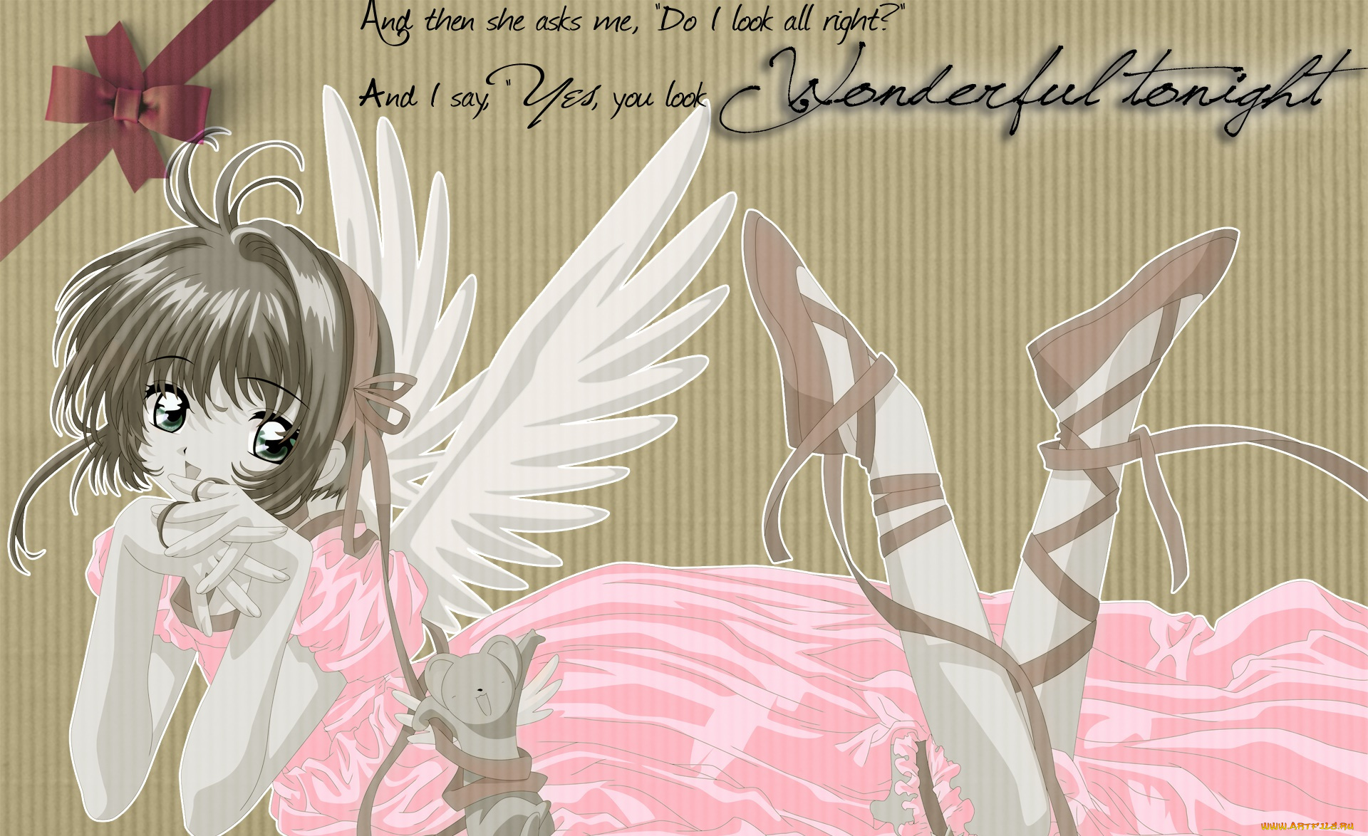 аниме, card, captor, sakura, девушка, фон, взгляд