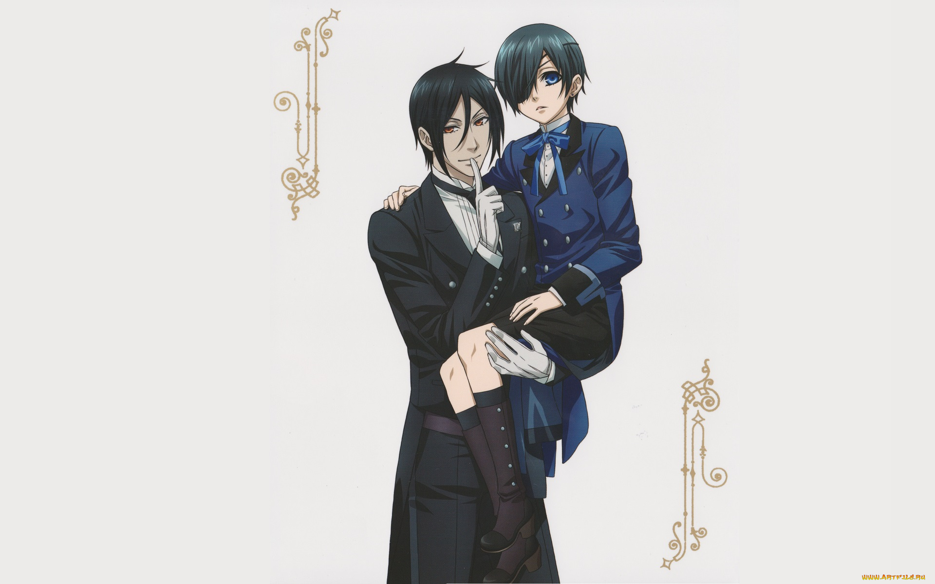 аниме, kuroshitsuji, себастьян, сиэль