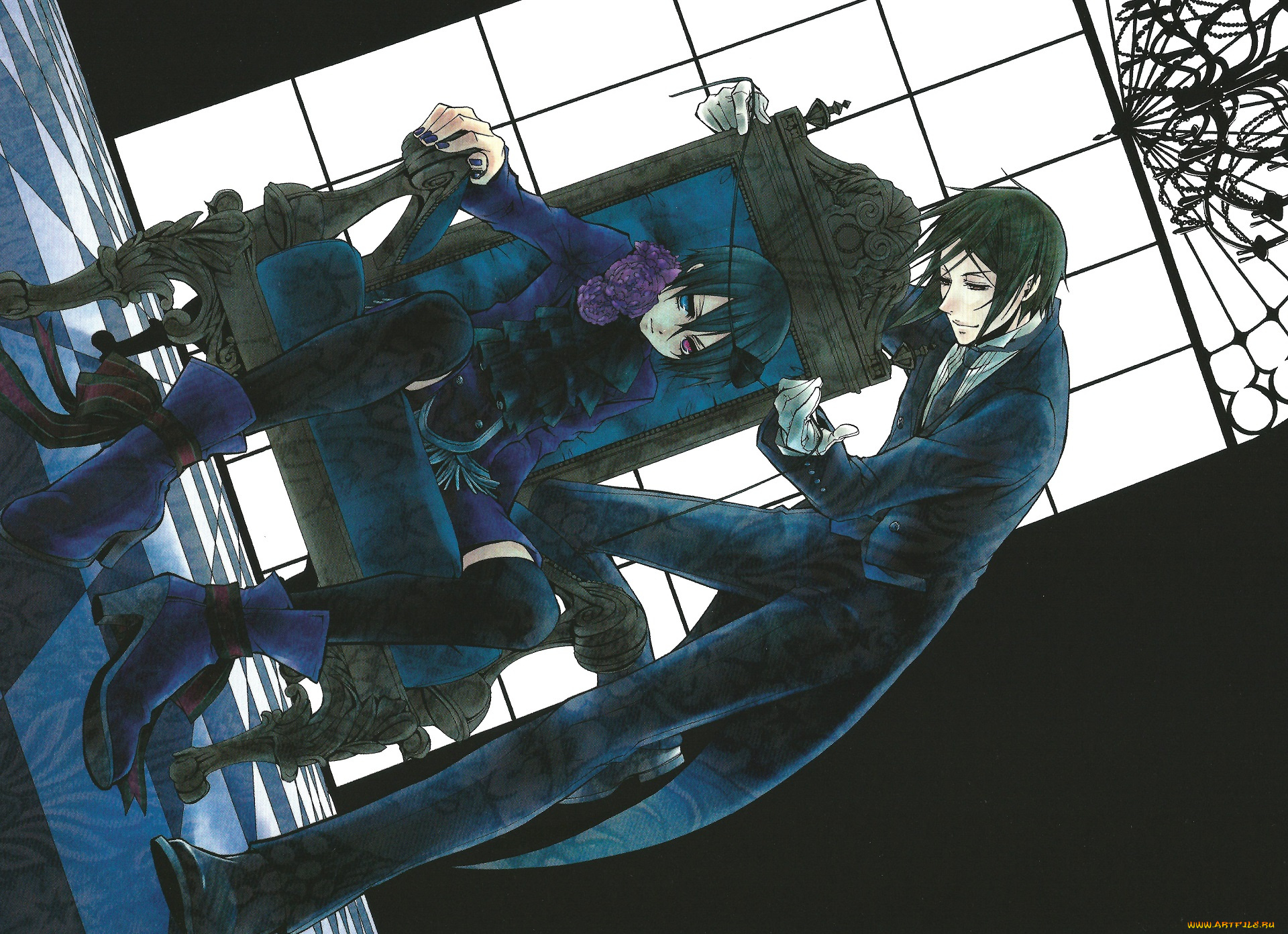 аниме, kuroshitsuji, себастьян, сиэль