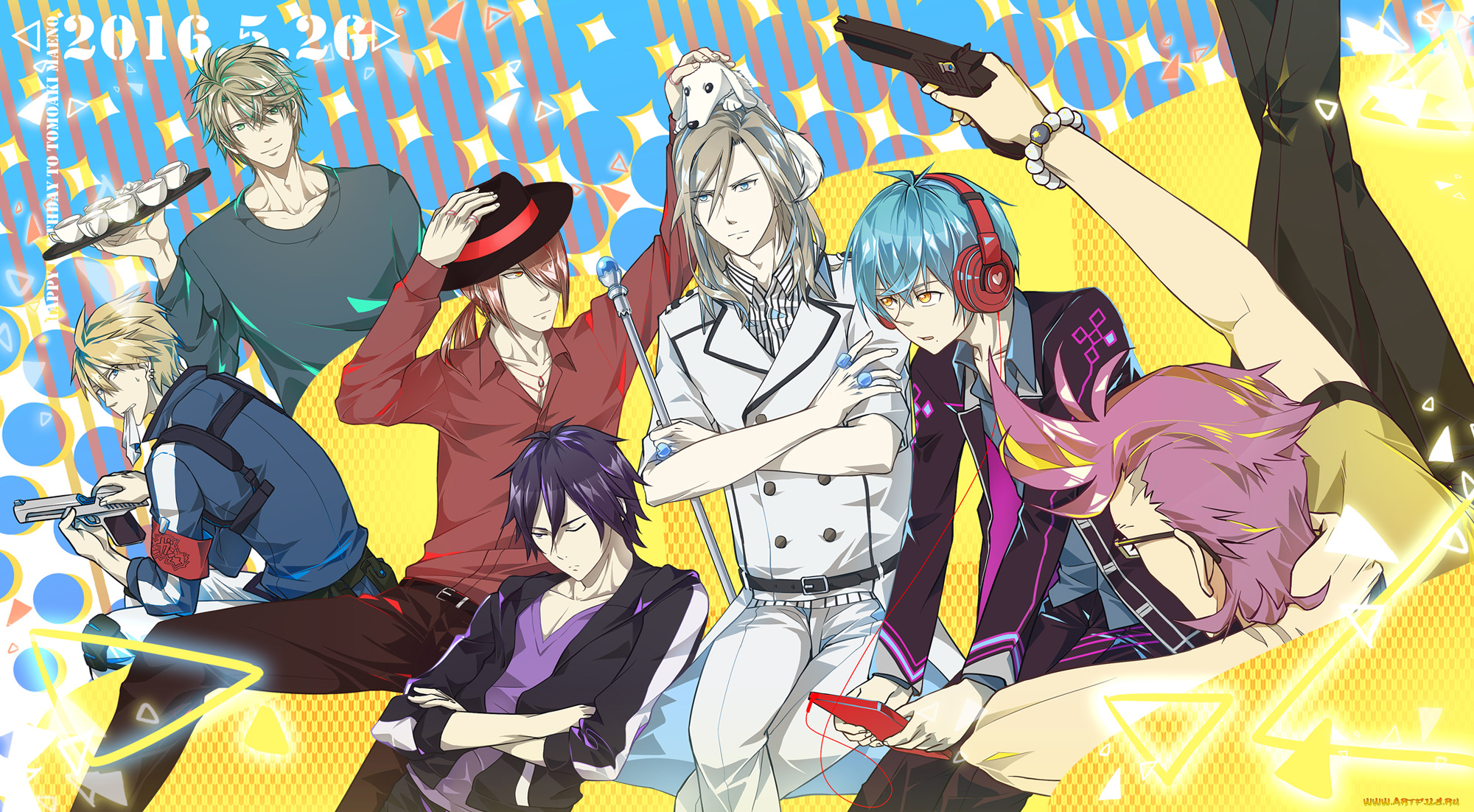 аниме, unknown, , другое, фон, взгляд, парни