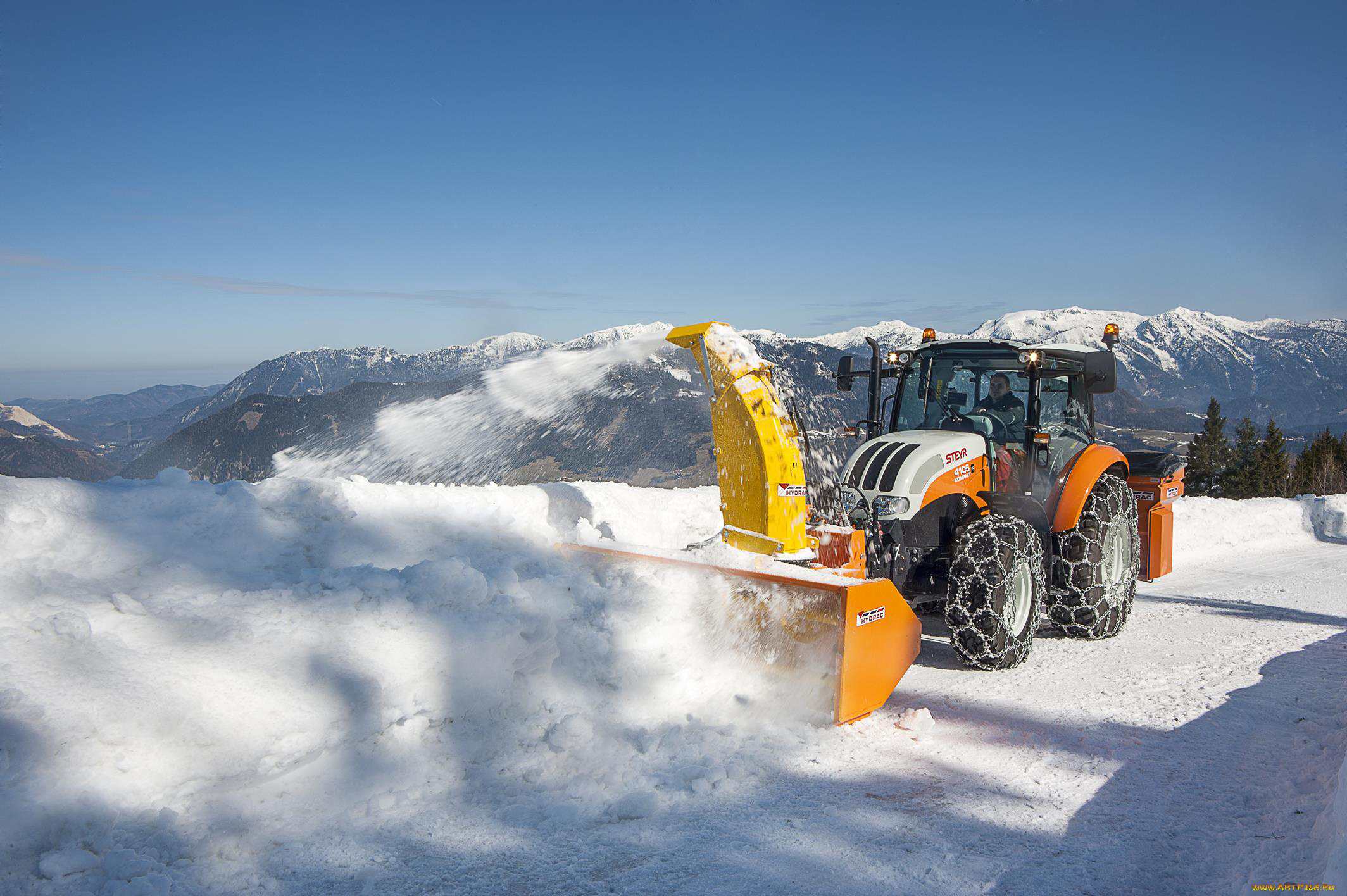 техника, снегоуборочная, техника, steyr