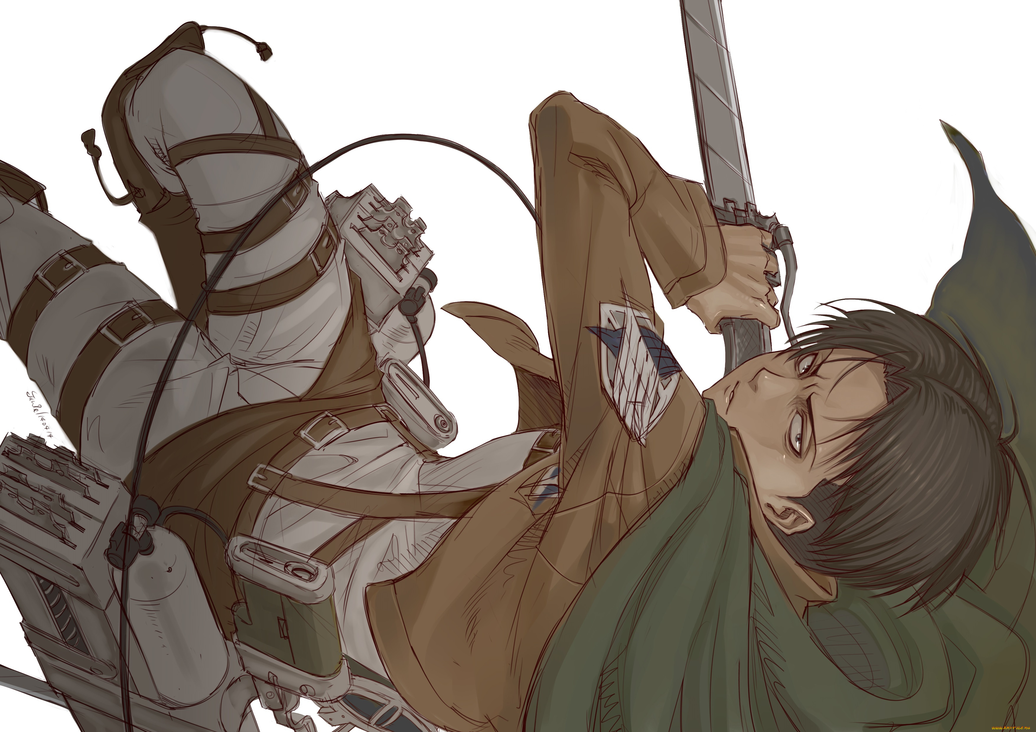 аниме, shingeki, no, kyojin, levi