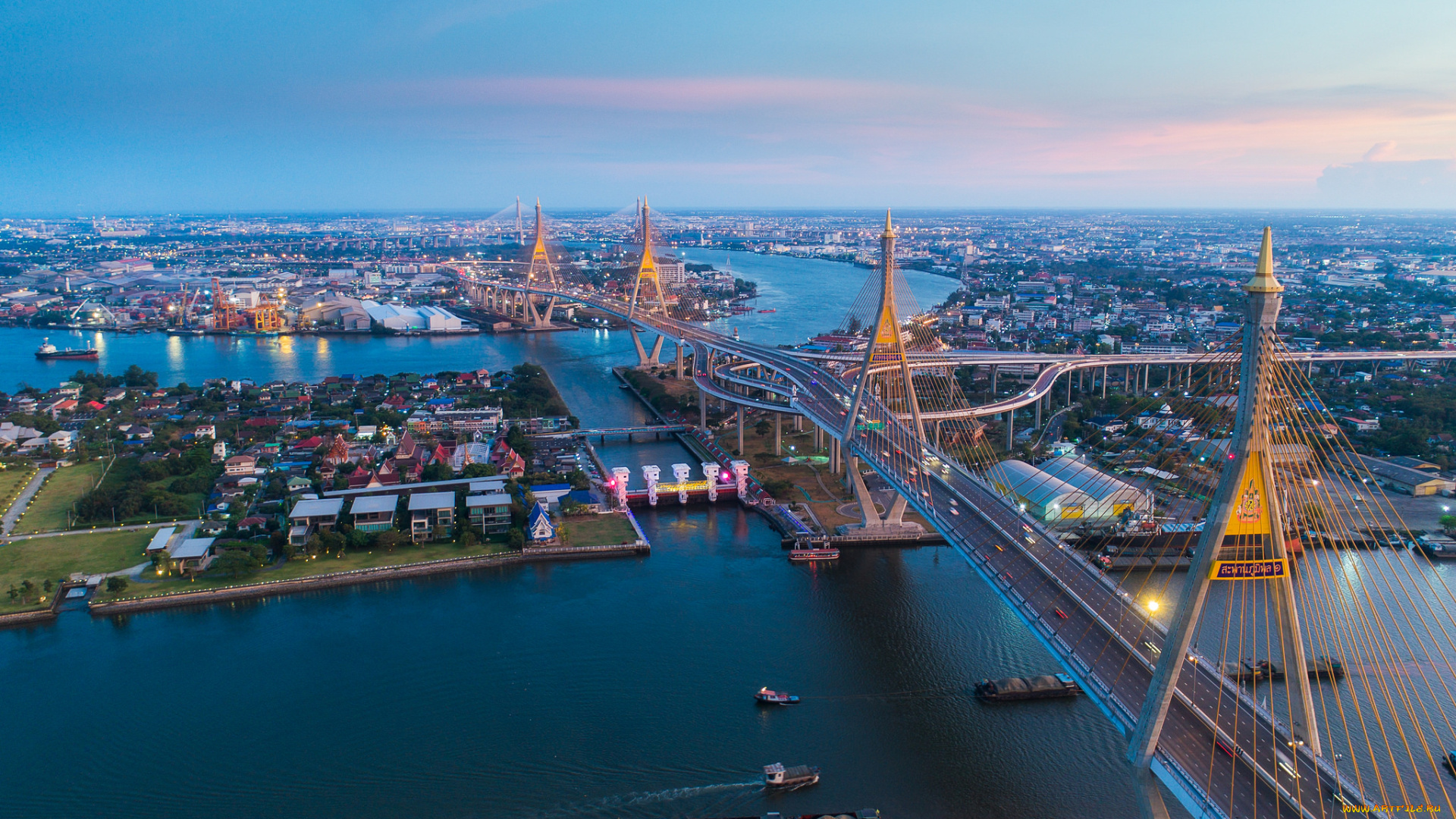 bangkok, города, бангкок, , таиланд, панорама, огни, ночь