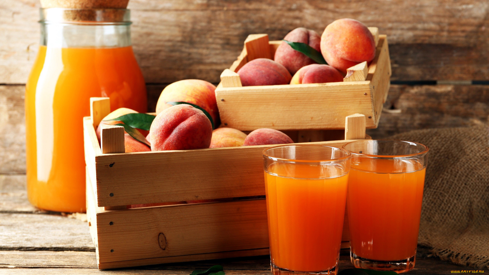 еда, персики, , сливы, , абрикосы, сок, стаканы
