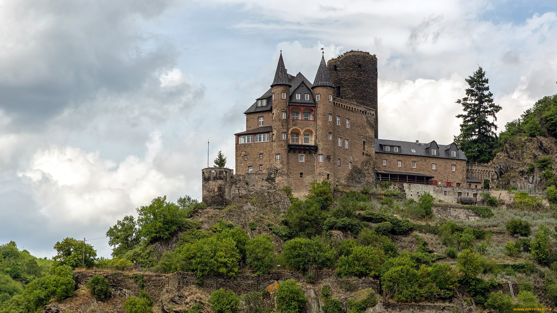 katz, castle, города, замки, германии, katz, castle