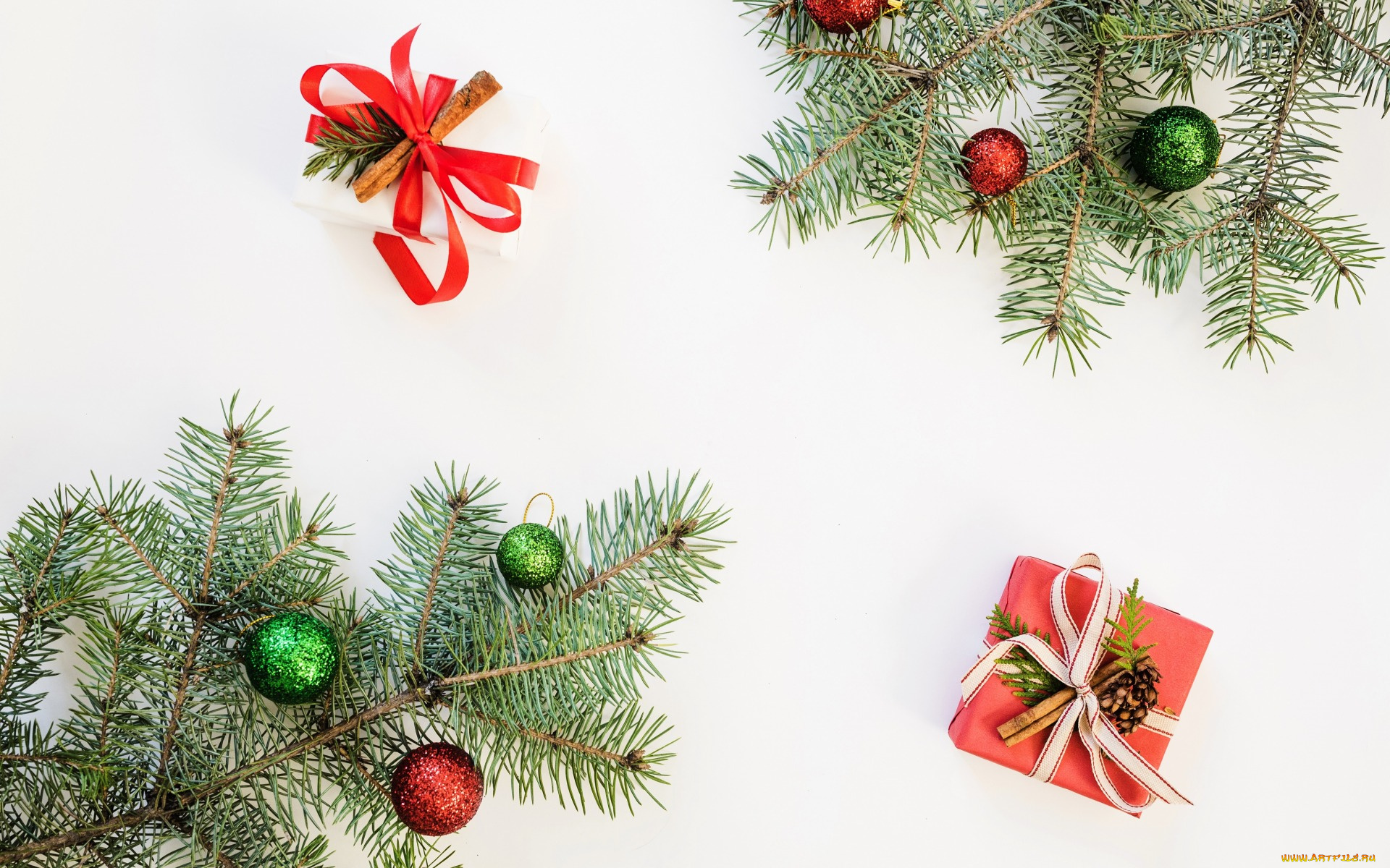 праздничные, -, разное, , новый, год, ветки, ели, подарок, игрушки, шары