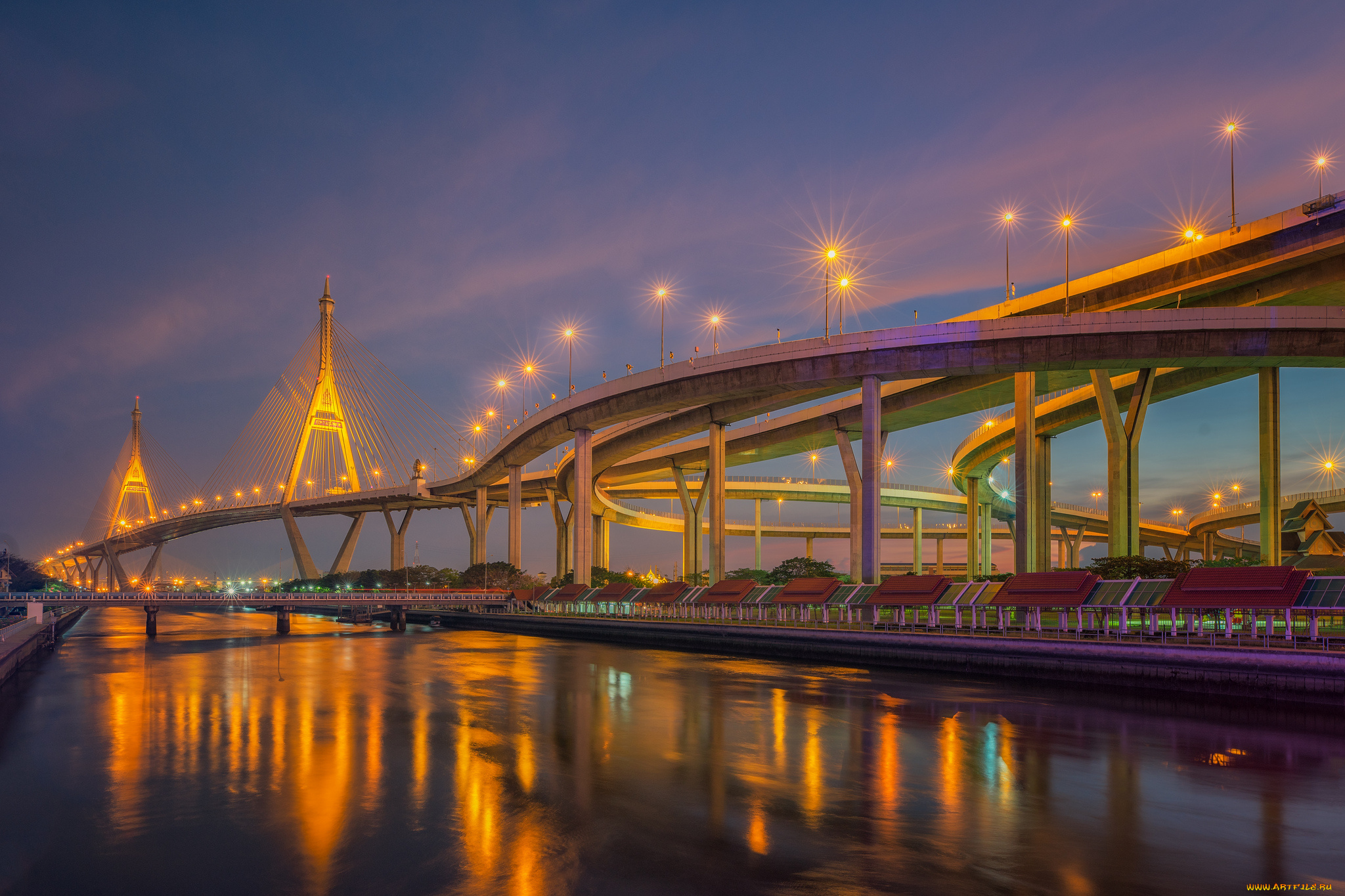 bangkok, города, бангкок, , таиланд, панорама, огни, ночь