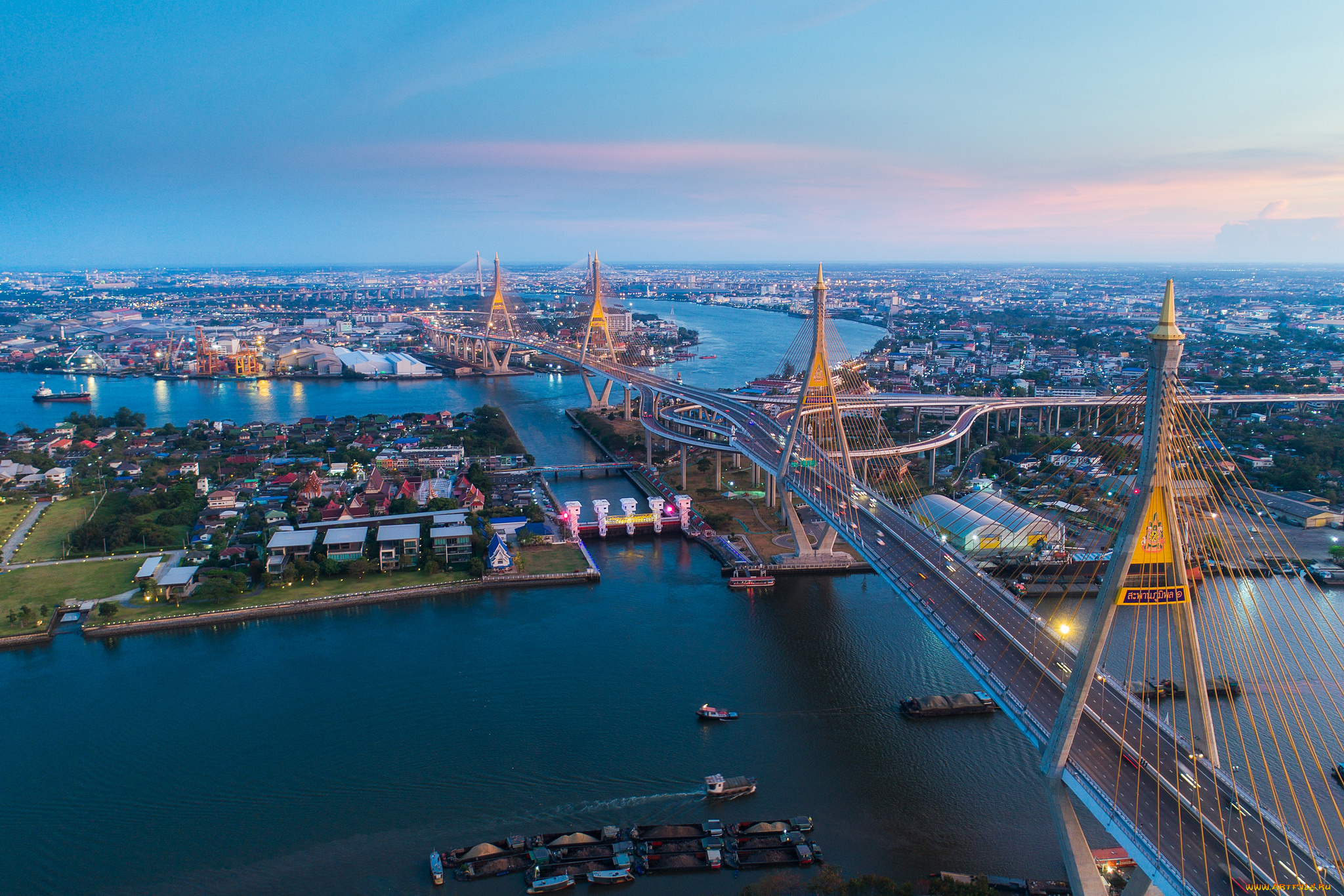 bangkok, города, бангкок, , таиланд, панорама, огни, ночь