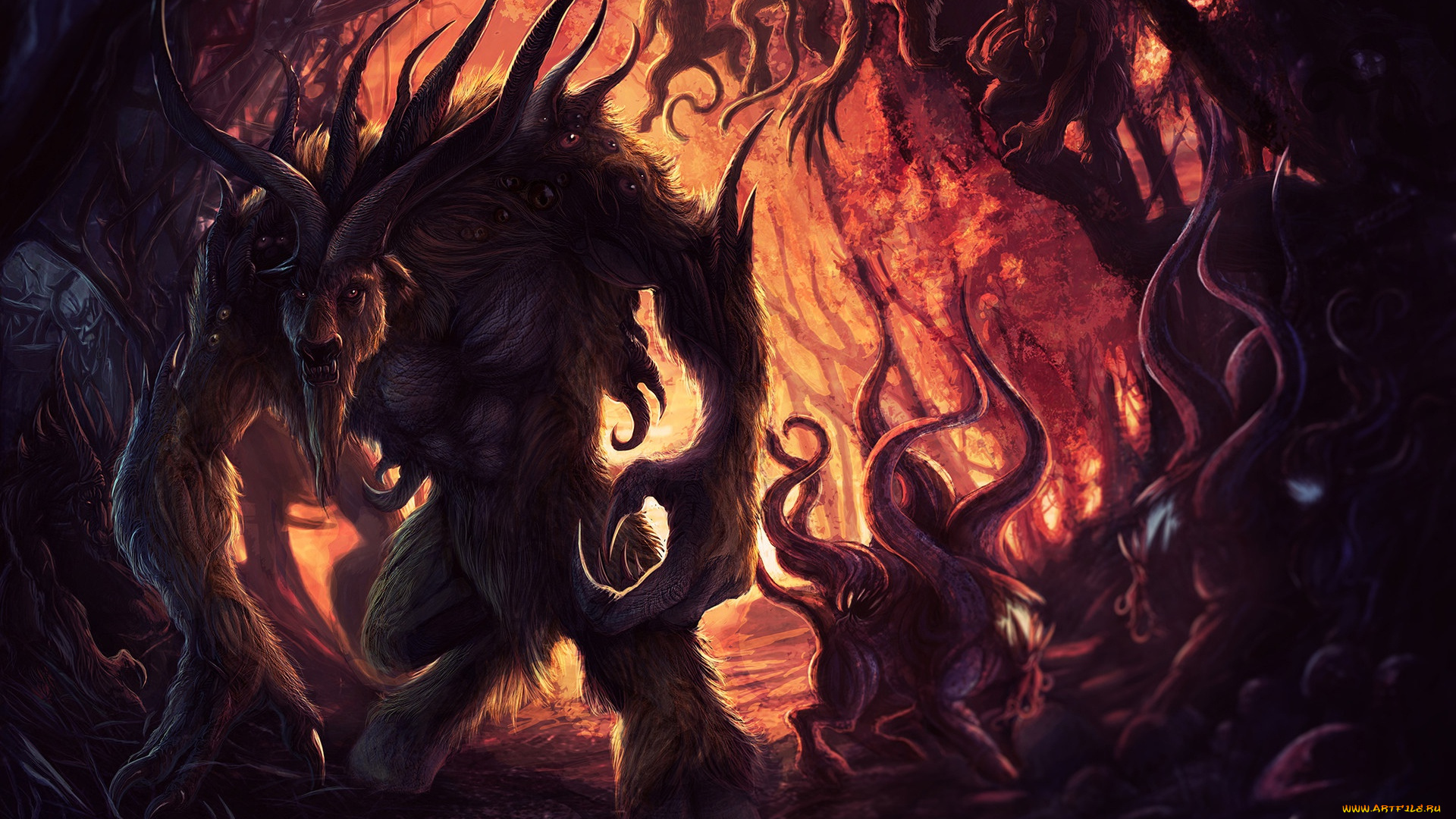 фэнтези, существа, characters, demon, illustration, фантастика, демон