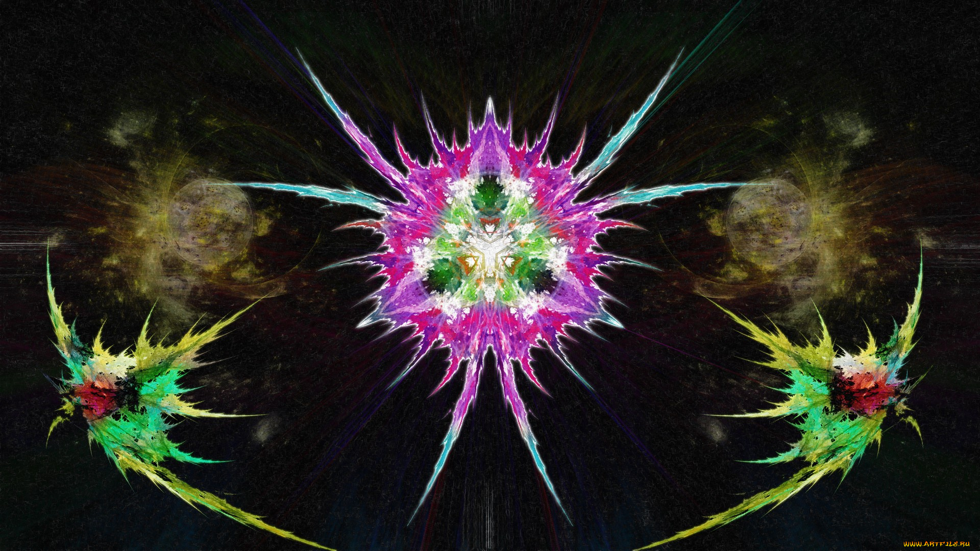 рисованное, абстракция, кляксы, калейдоскоп