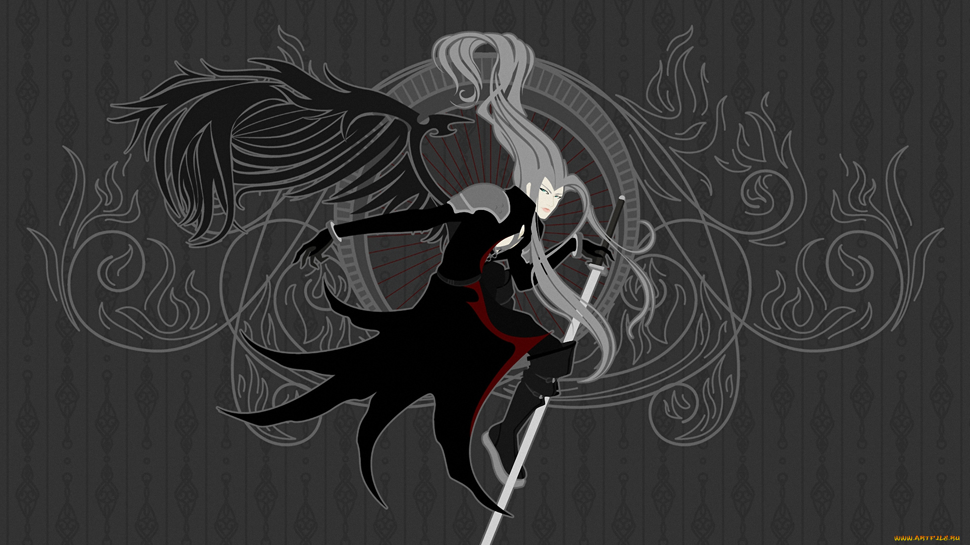 аниме, final, fantasy, воин, sephiroth, меч, солдат