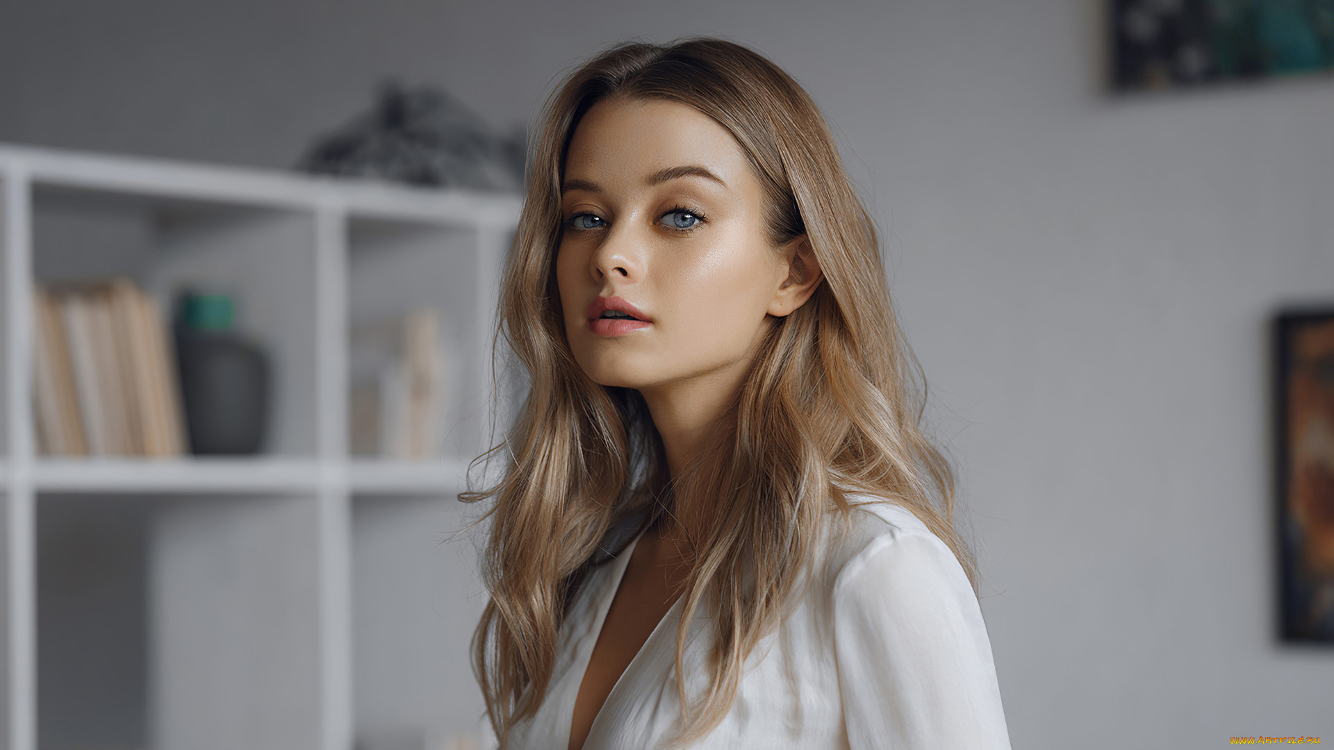 девушки, мария, жгенти, блондинка, голубые, глаза, лицо, портрет, декольте, розовая, помада, мария, жгенти, модель, женщины, в, помещении, иван, устинов