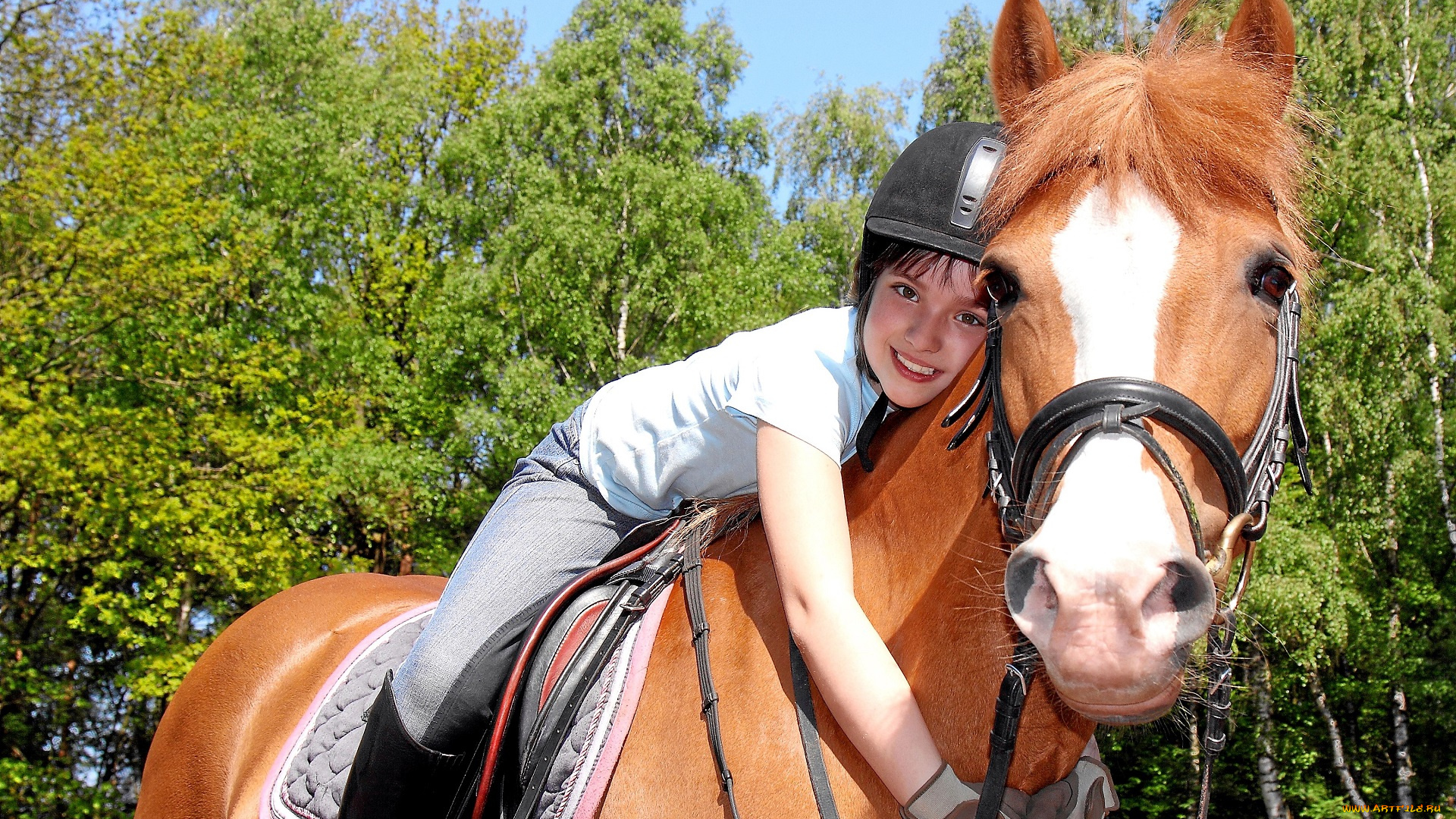 разное, дети, девочка, лошадь, всадница