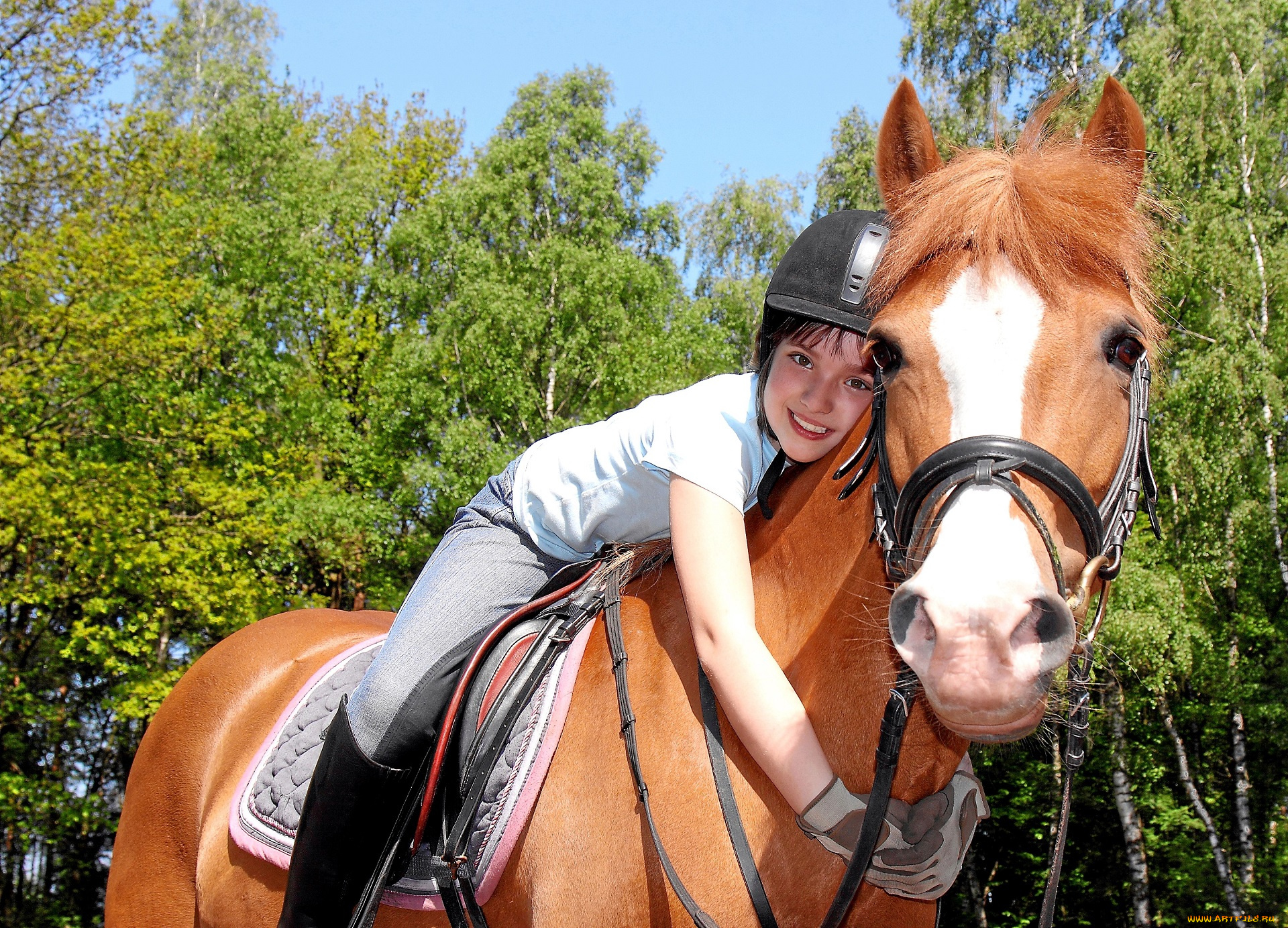разное, дети, девочка, лошадь, всадница
