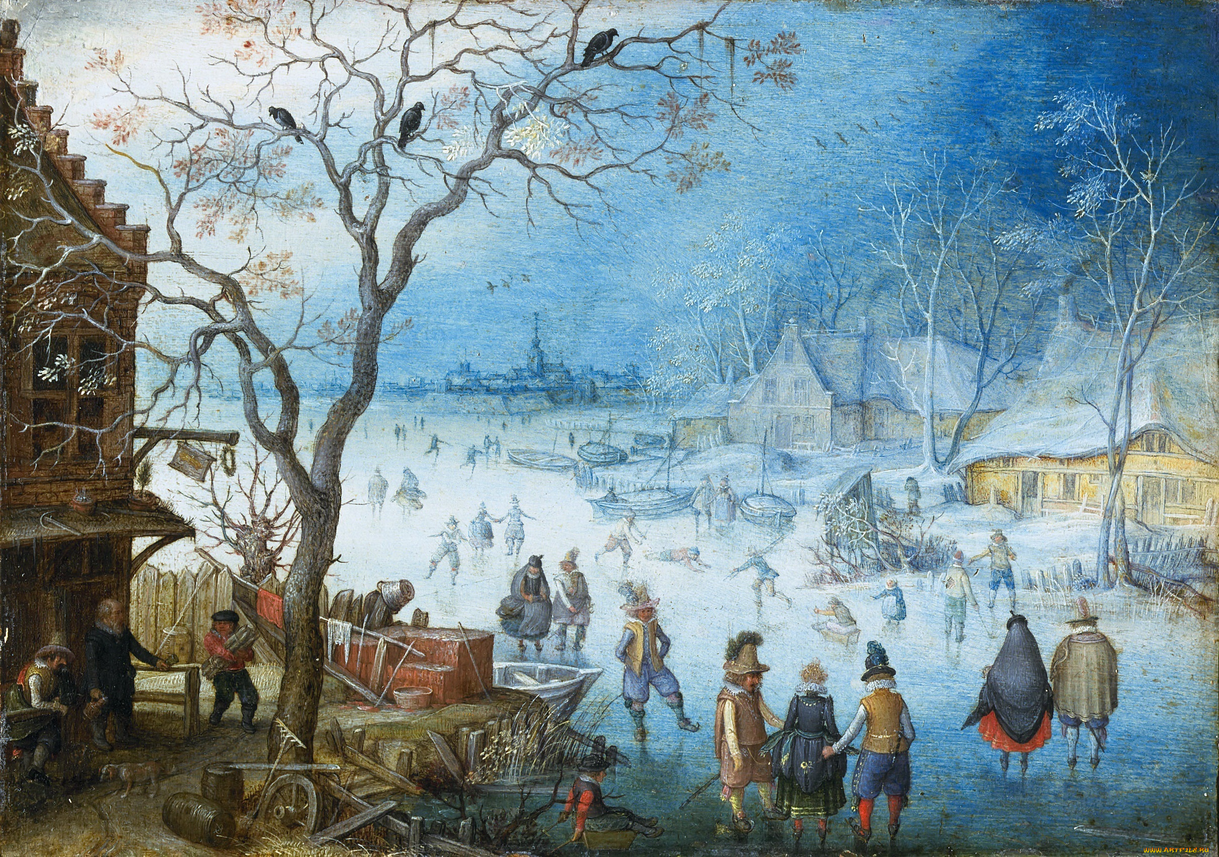 christoffel, van, den, berghe, -, winter, landscape, рисованное, живопись, художественная, галерея, гаага, нидерланды, маурицхeйс, берге, кристофель, ван, де, зимний, пейзаж, berge, christoffel, van, den