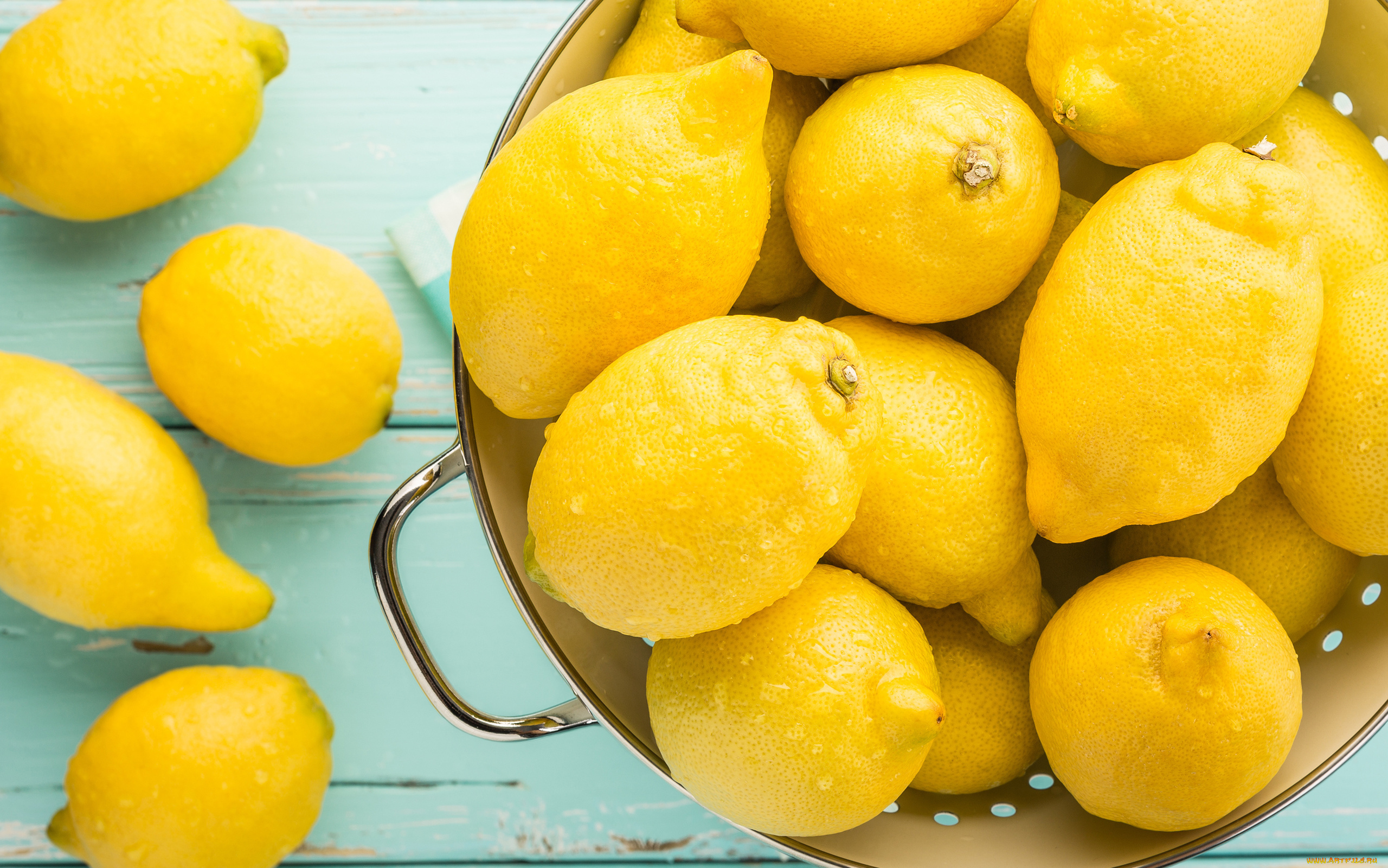 еда, цитрусы, лимоны, капли, много