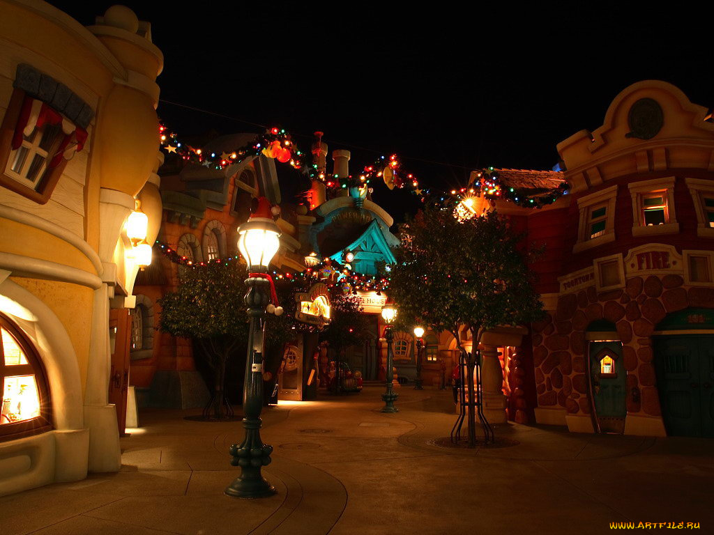 города, огни, ночного