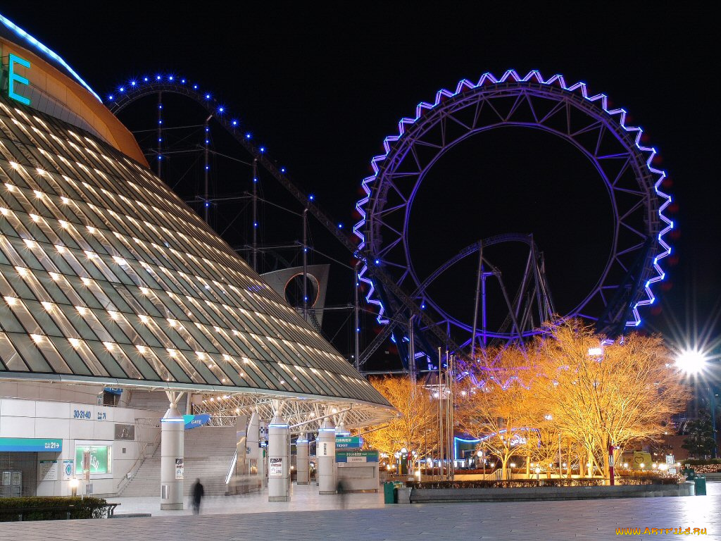 города, огни, ночного