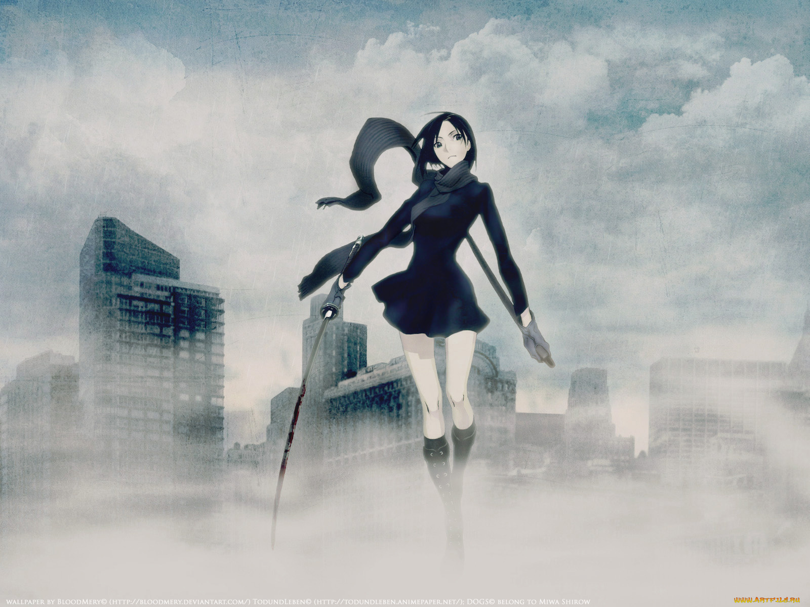 аниме, dogs, bullets, carnage