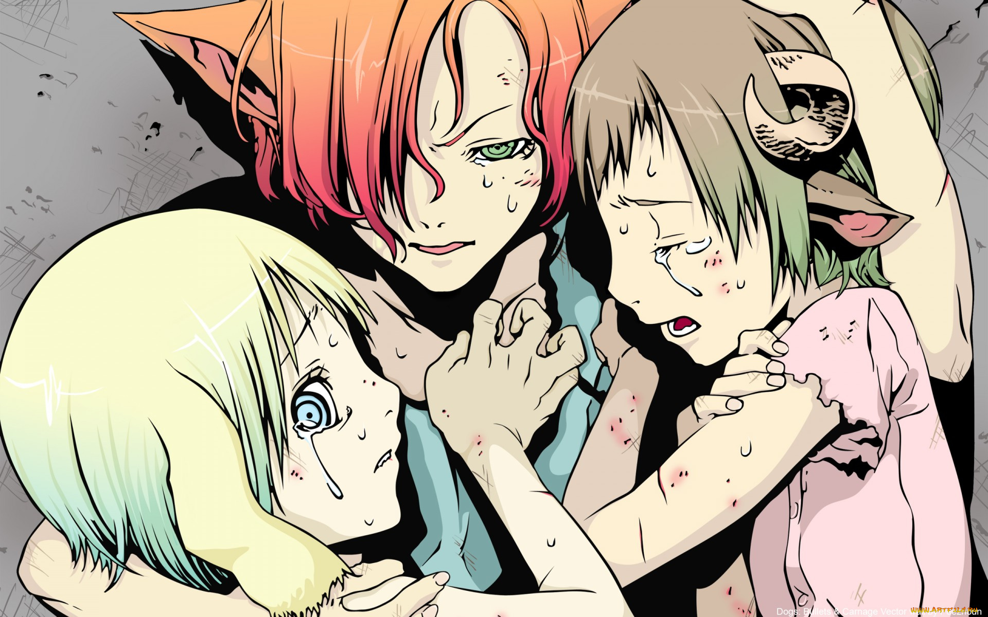 аниме, dogs, bullets, carnage