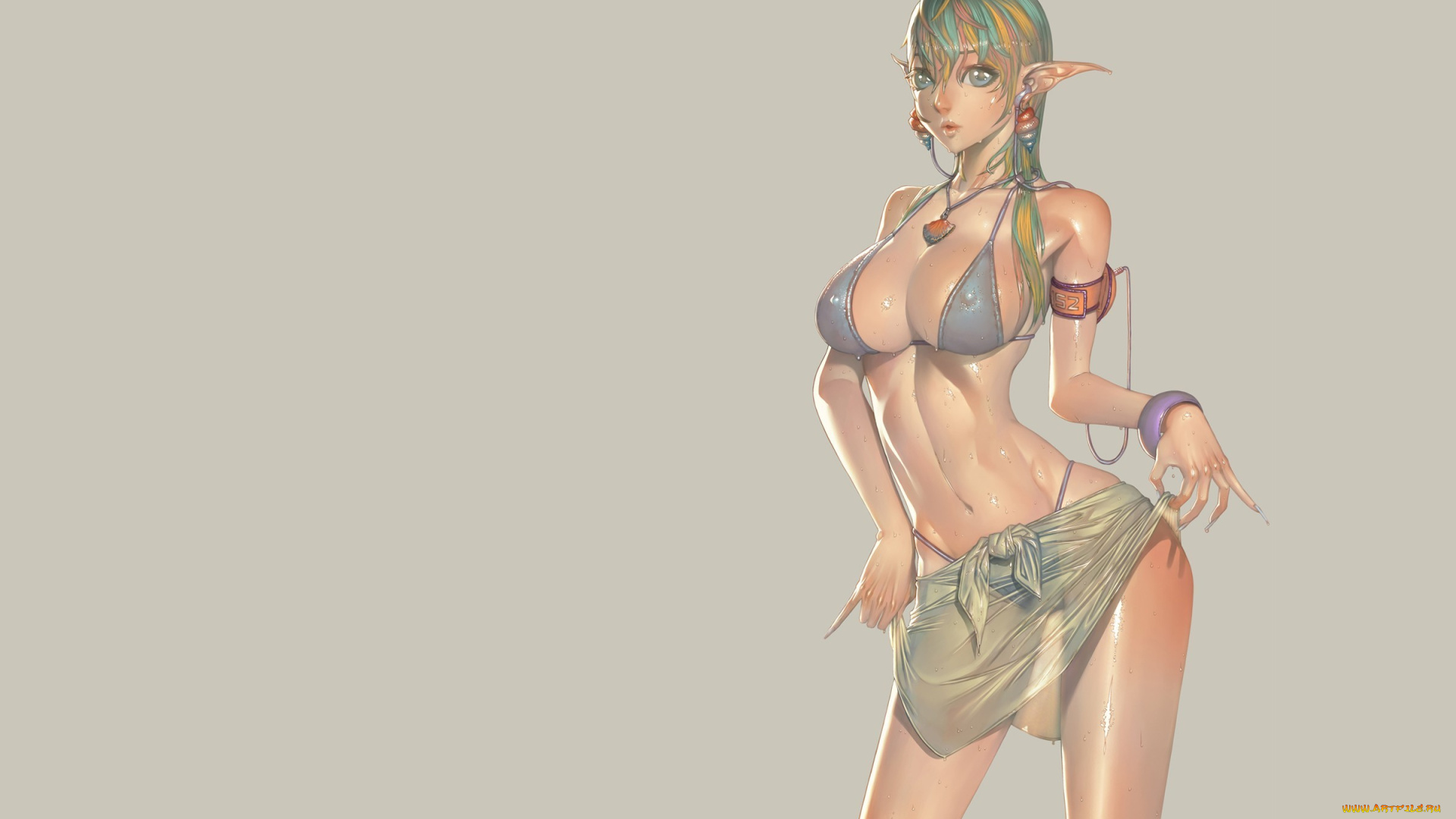 фэнтези, эльфы, эльфийка, бикини