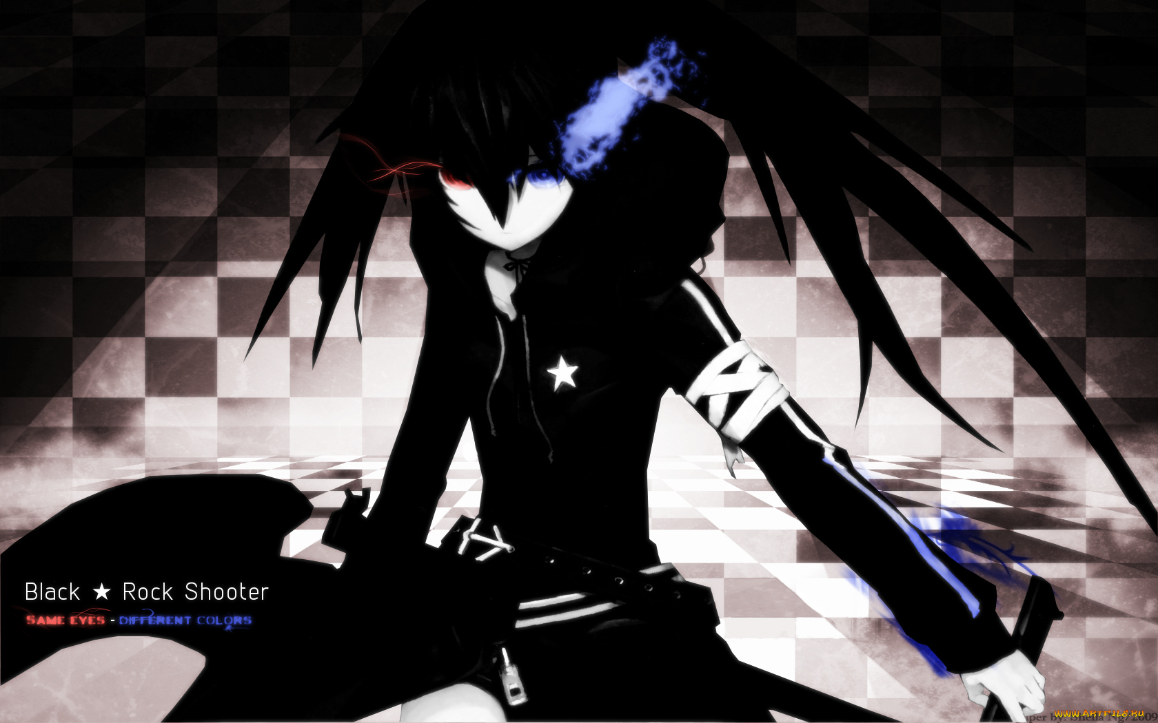 аниме, black, rock, shooter
