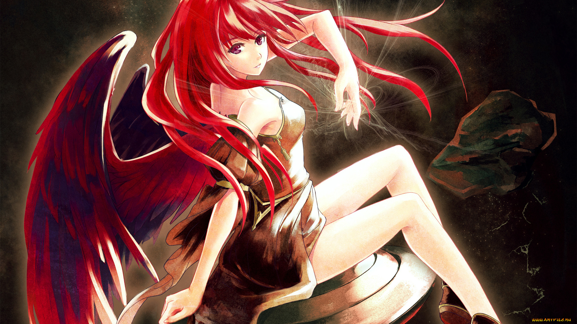 аниме, angels, demons, девушка, крылья, ангел