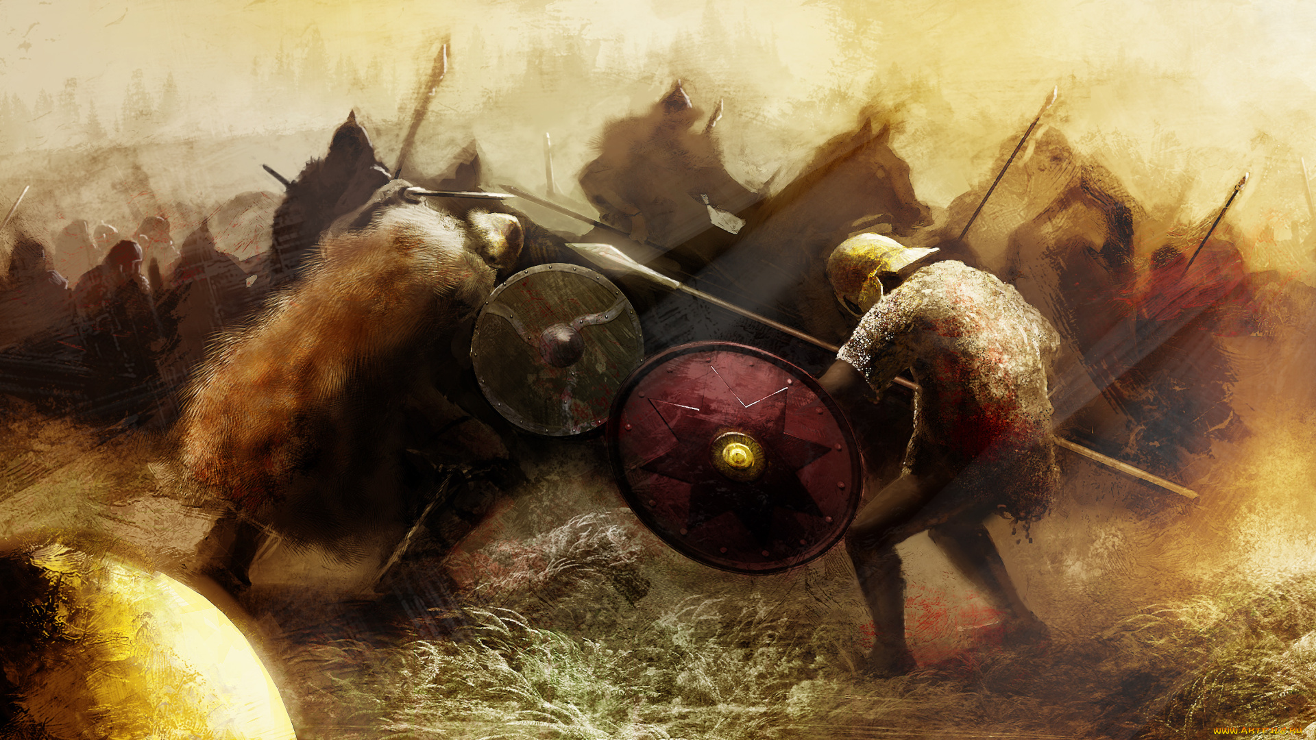 битва, рисованные, армия, сражение, война, поединок