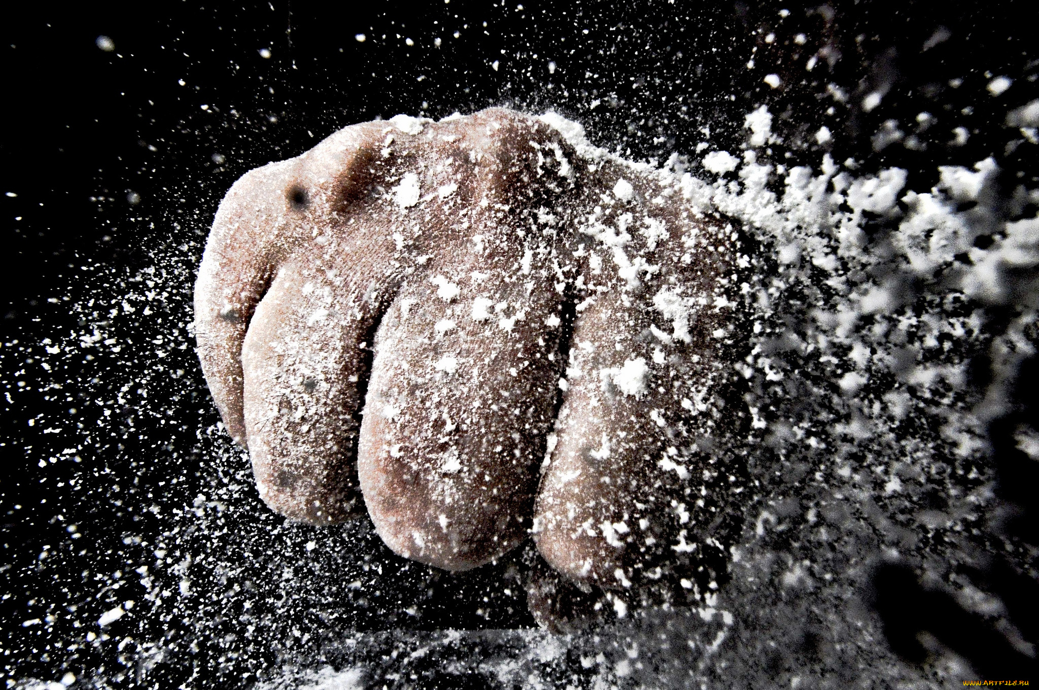 разное, руки, кулак, снег