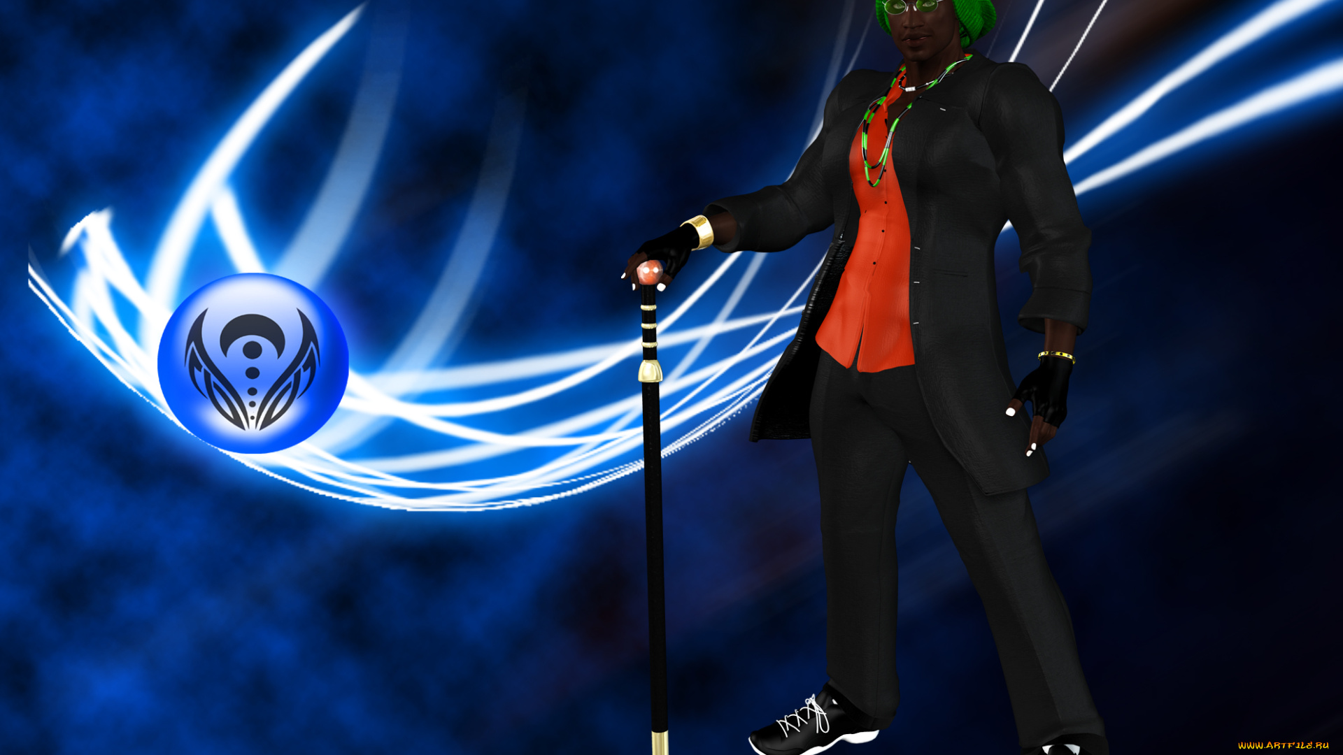 3д, графика, fantasy, , фантазия, мужчина, трость, ханаан