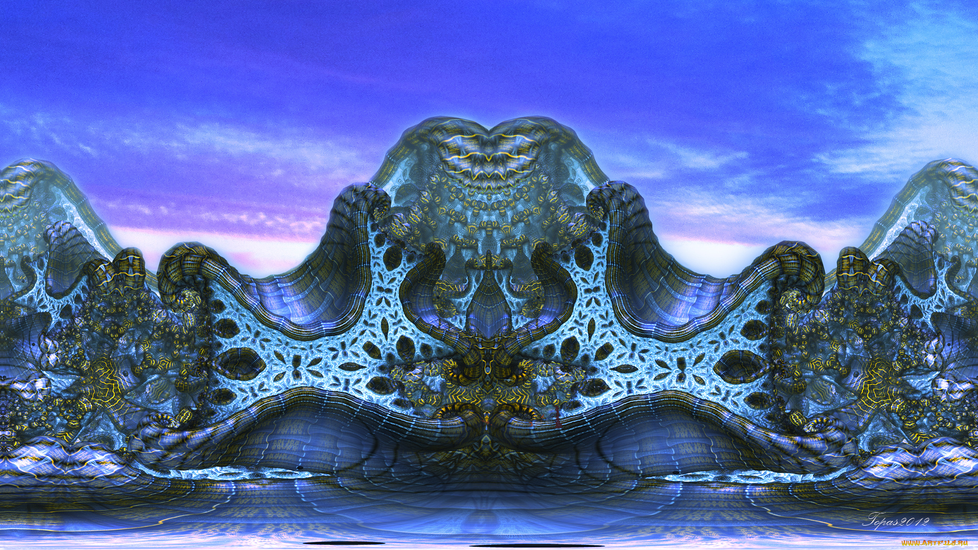 3д, графика, fractal, , фракталы, фон, цвета, узор