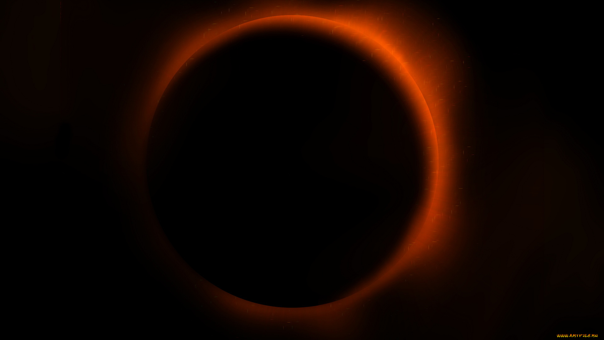 космос, арт, планеты, сияние, затемнение