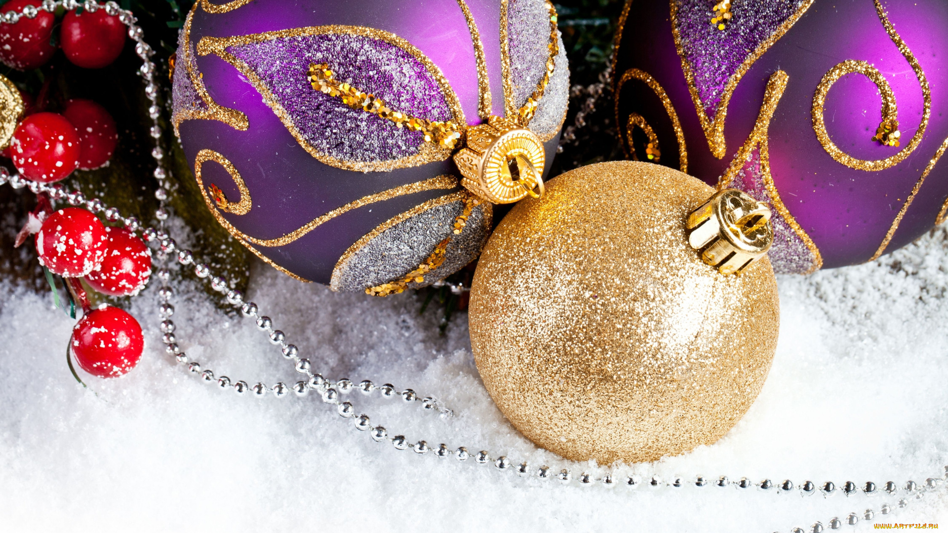 праздничные, шарики, бусы