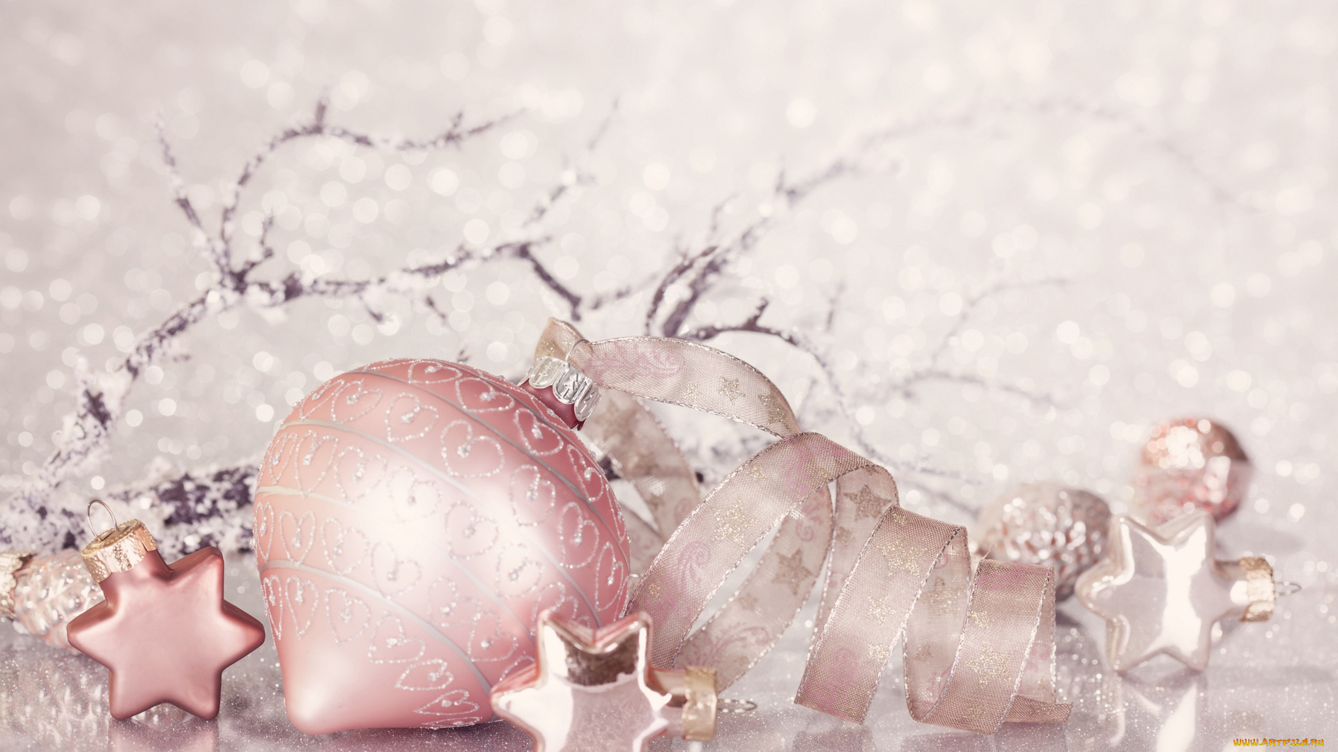 праздничные, украшения, игрушки, звёздочки, ленточка