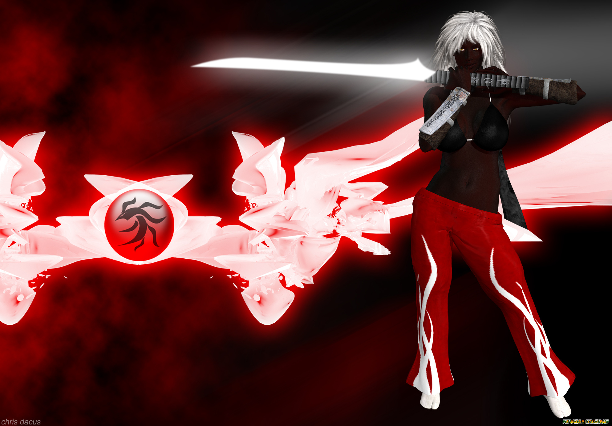 3д, графика, fantasy, , фантазия, ханаан, меч, символ, девушка