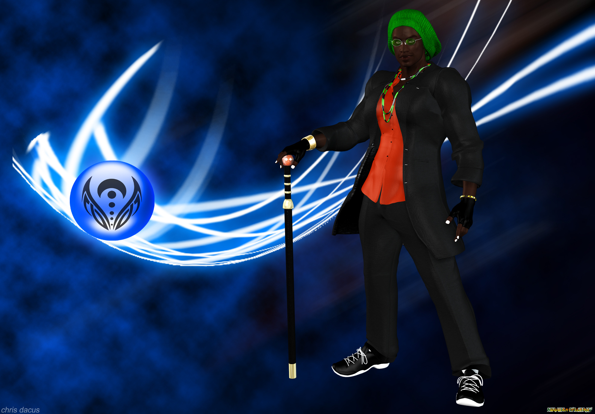 3д, графика, fantasy, , фантазия, мужчина, трость, ханаан