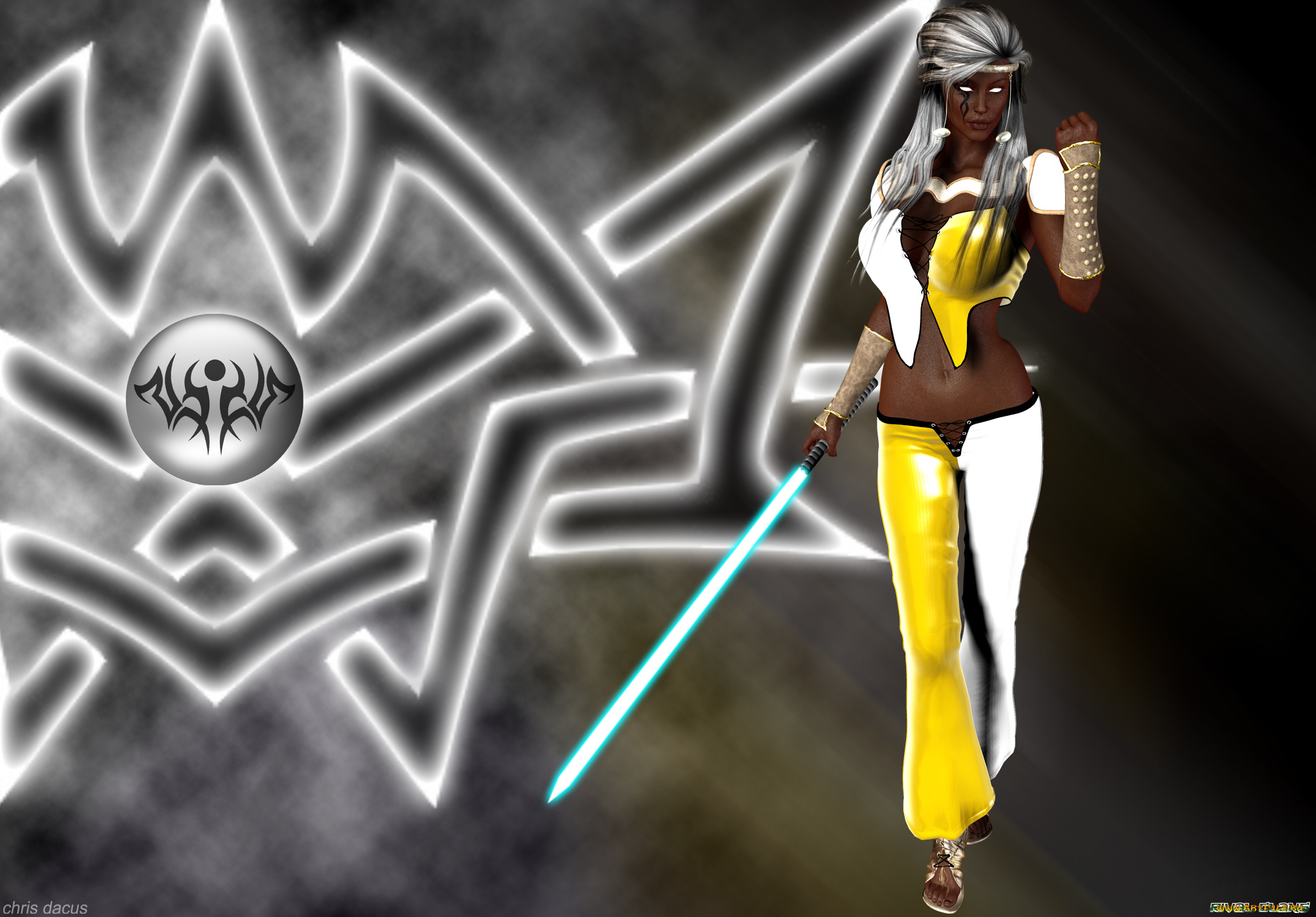 3д, графика, fantasy, , фантазия, символ, девушка, ханаан