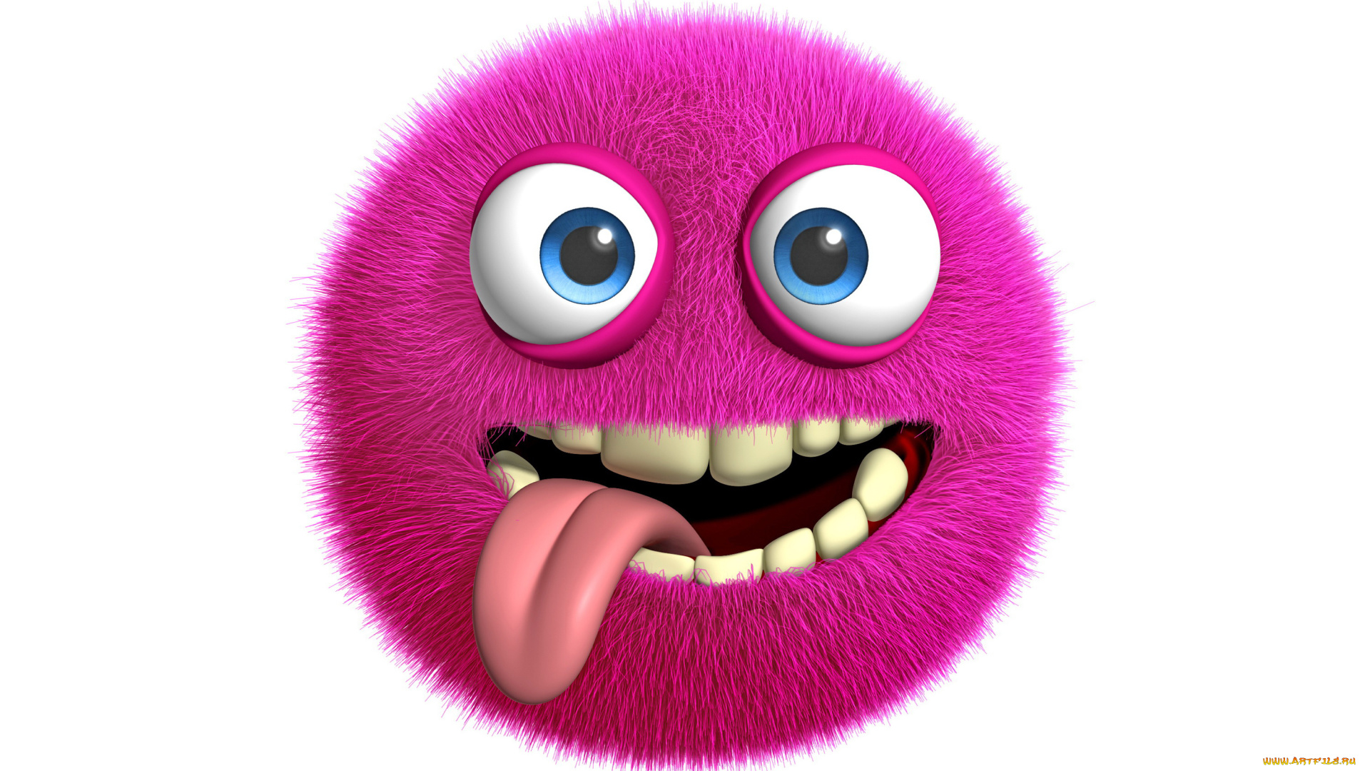 3д, графика, юмор, , humor, fluffy, cute, monster, face, funny