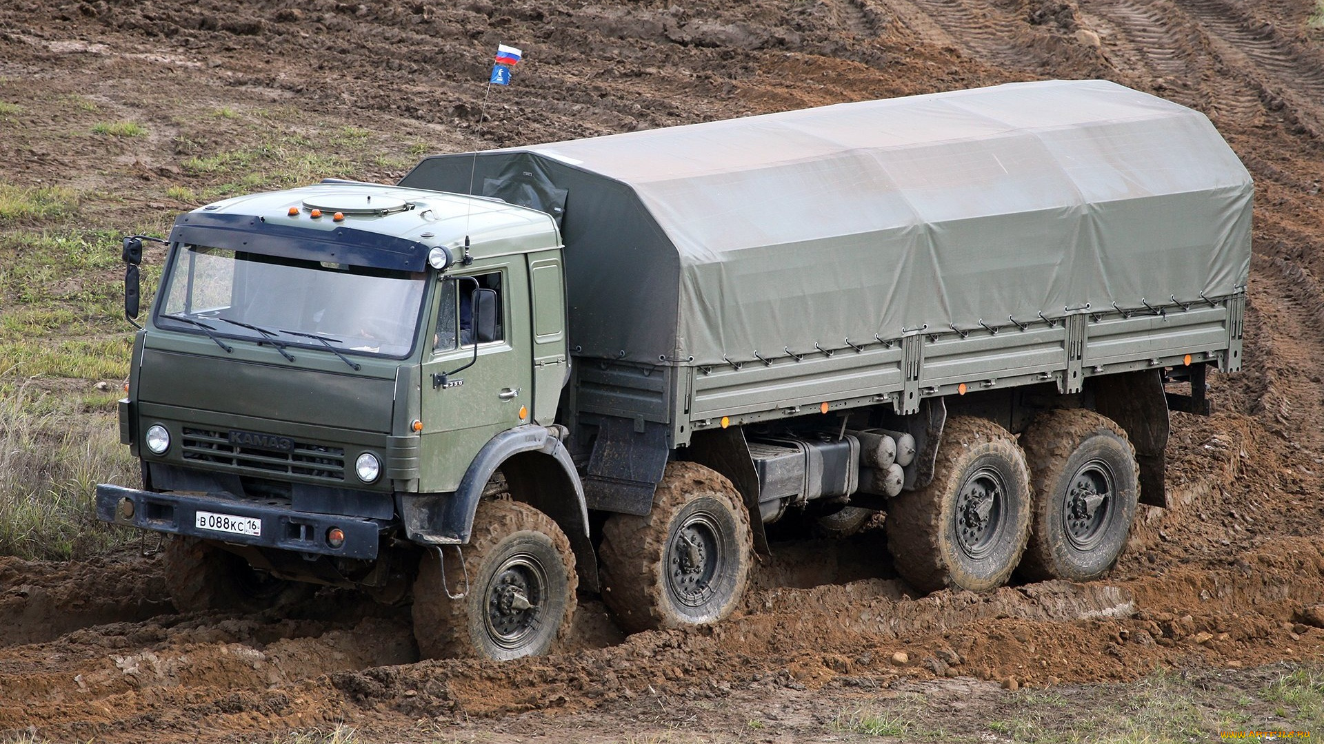 автомобили, камаз, грязь