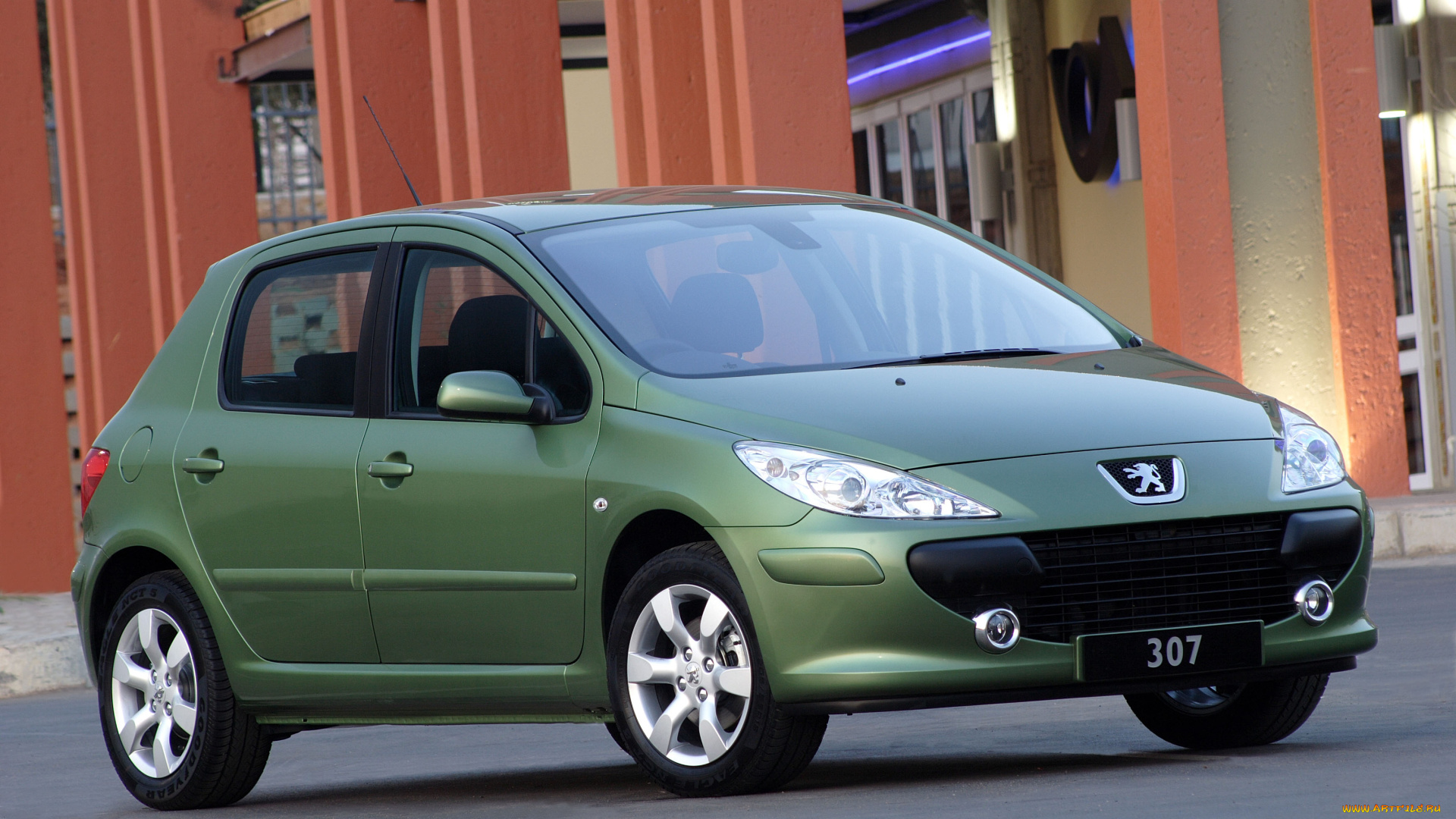 автомобили, peugeot, 5-door, 307, зеленый, za-spec