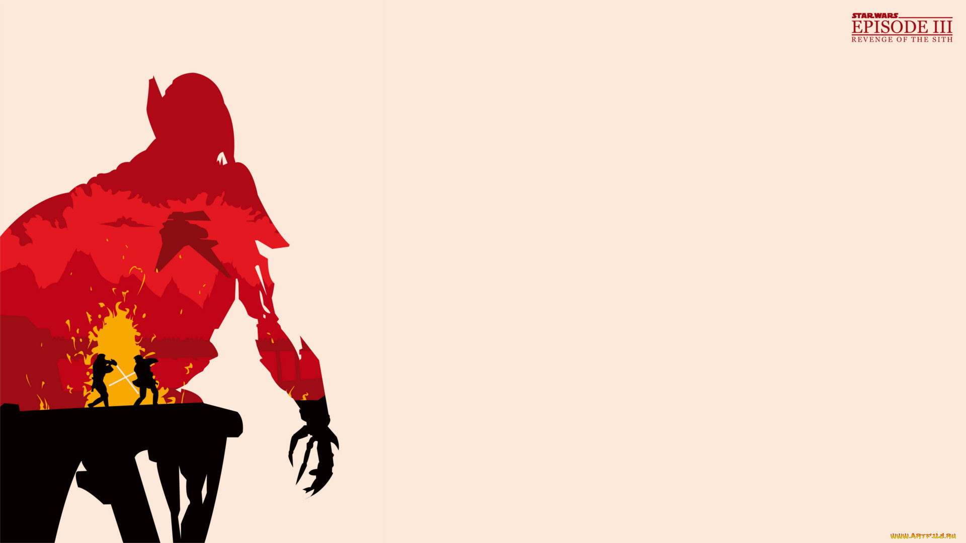 рисованное, кино, general, grievous, revenge, of, the, sith, episode, iii, star, wars, фон, лава, битва, obi-wan, kenobi, anakin, skywalker