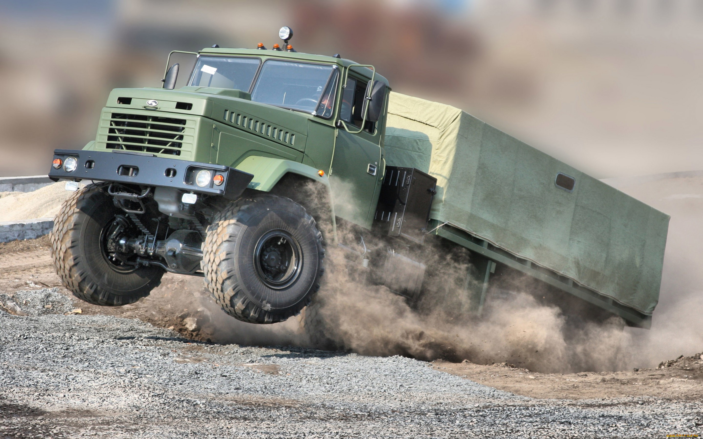 автомобили, краз, пыль