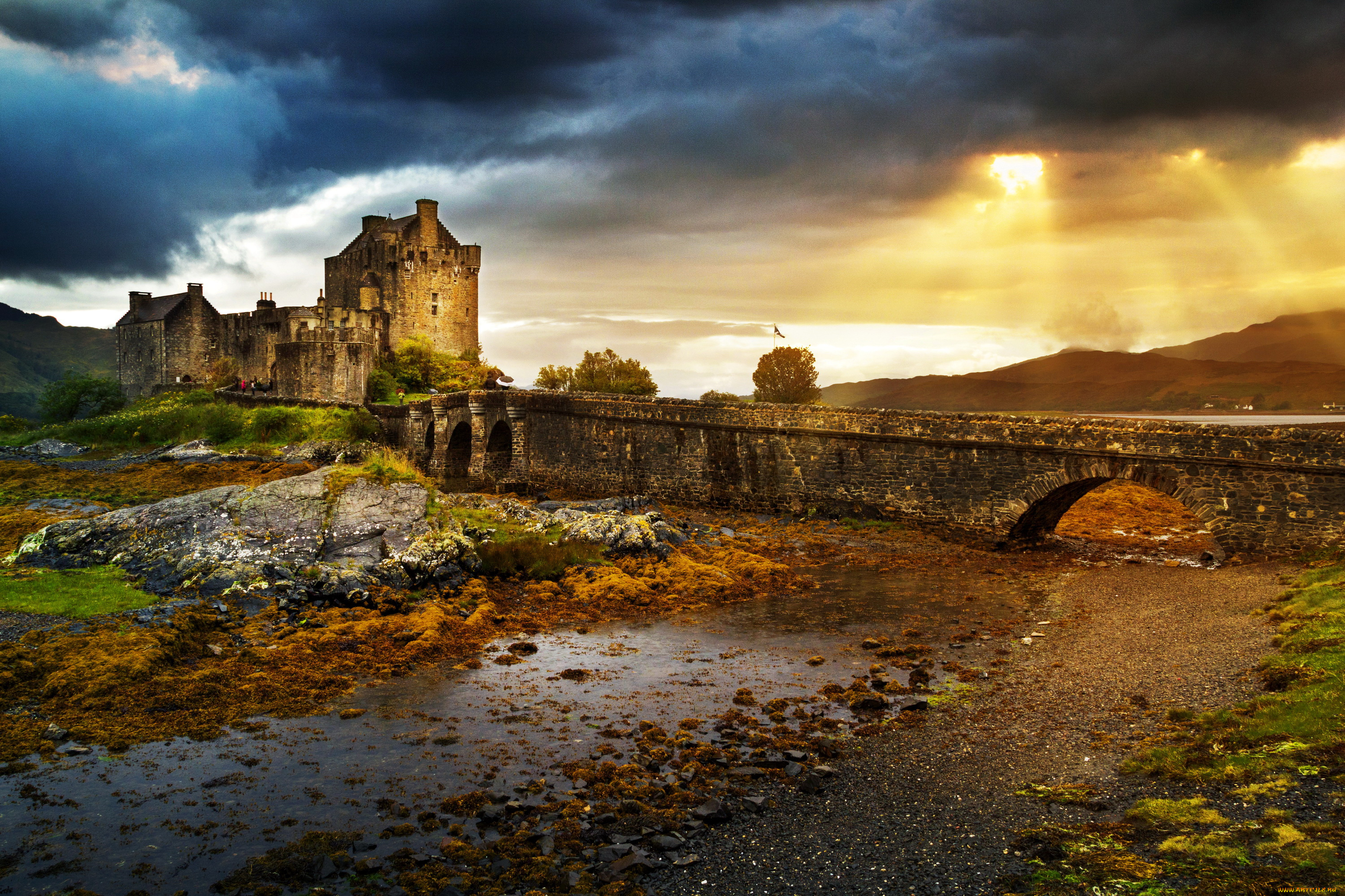 eilean, donan, castle, города, замок, эйлен-донан, , шотландия, развалины, замок, castle, donan, eilean