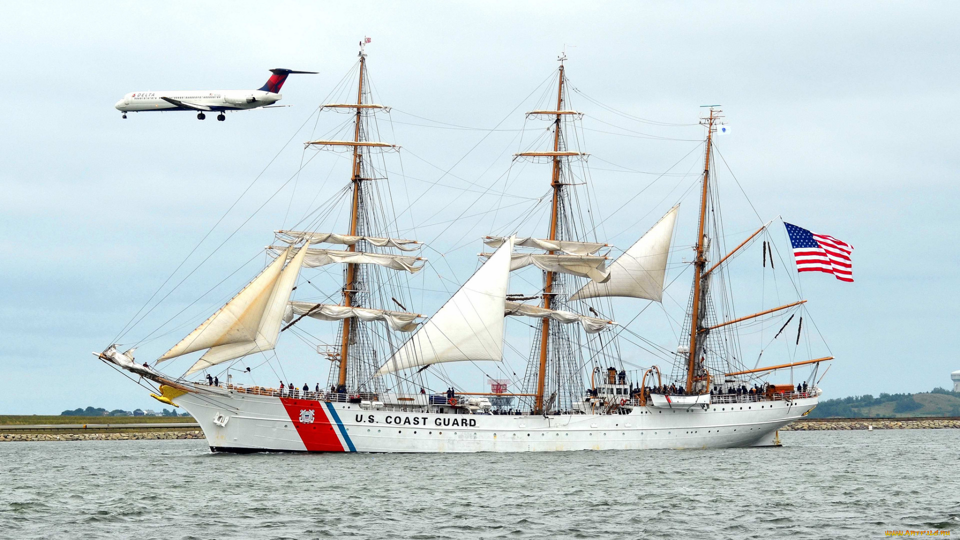 uscgc, eagle, корабли, парусники, береговая, охрана