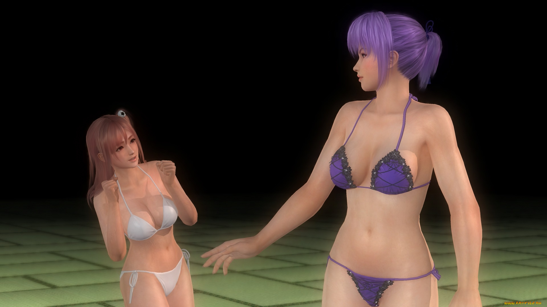 видео, игры, dead, or, alive, 5, honoka, and, ayane, фон, девушки, взгляд