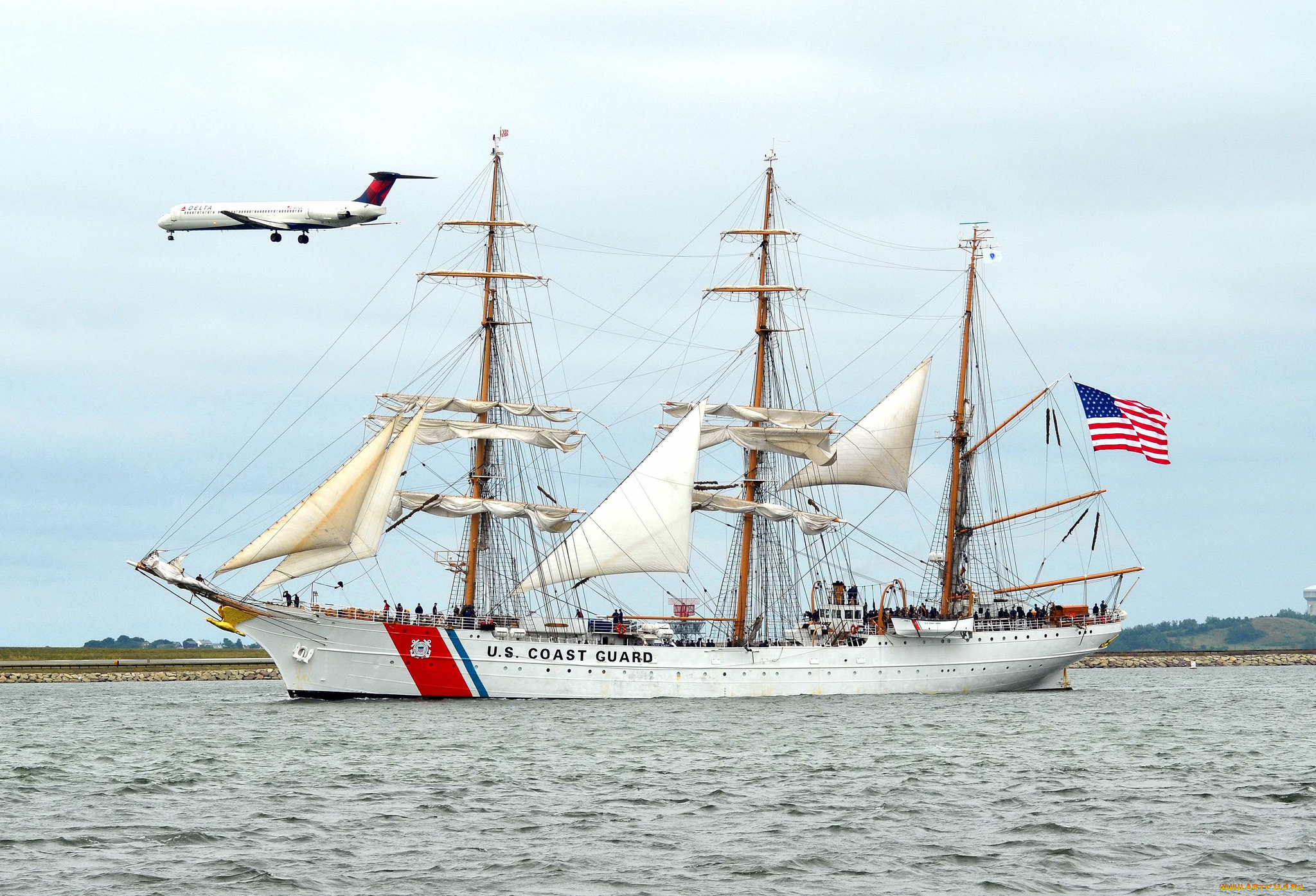 uscgc, eagle, корабли, парусники, береговая, охрана