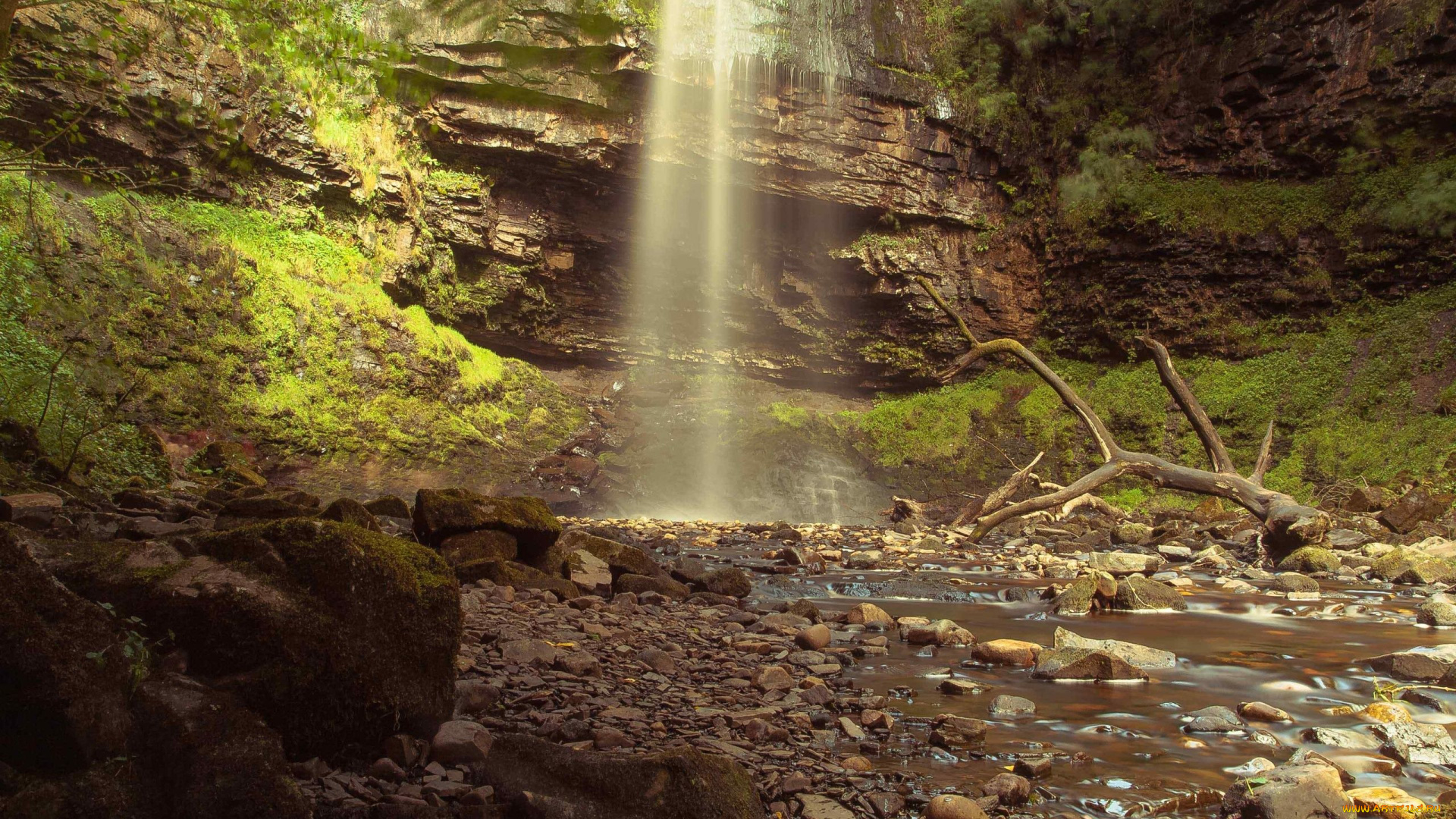 природа, водопады, камни, поток