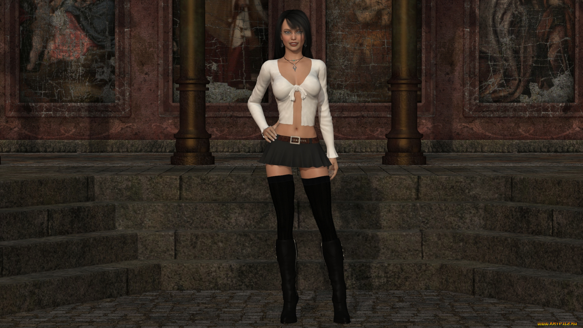 3д, графика, люди, , people, взгляд, девушка, фон