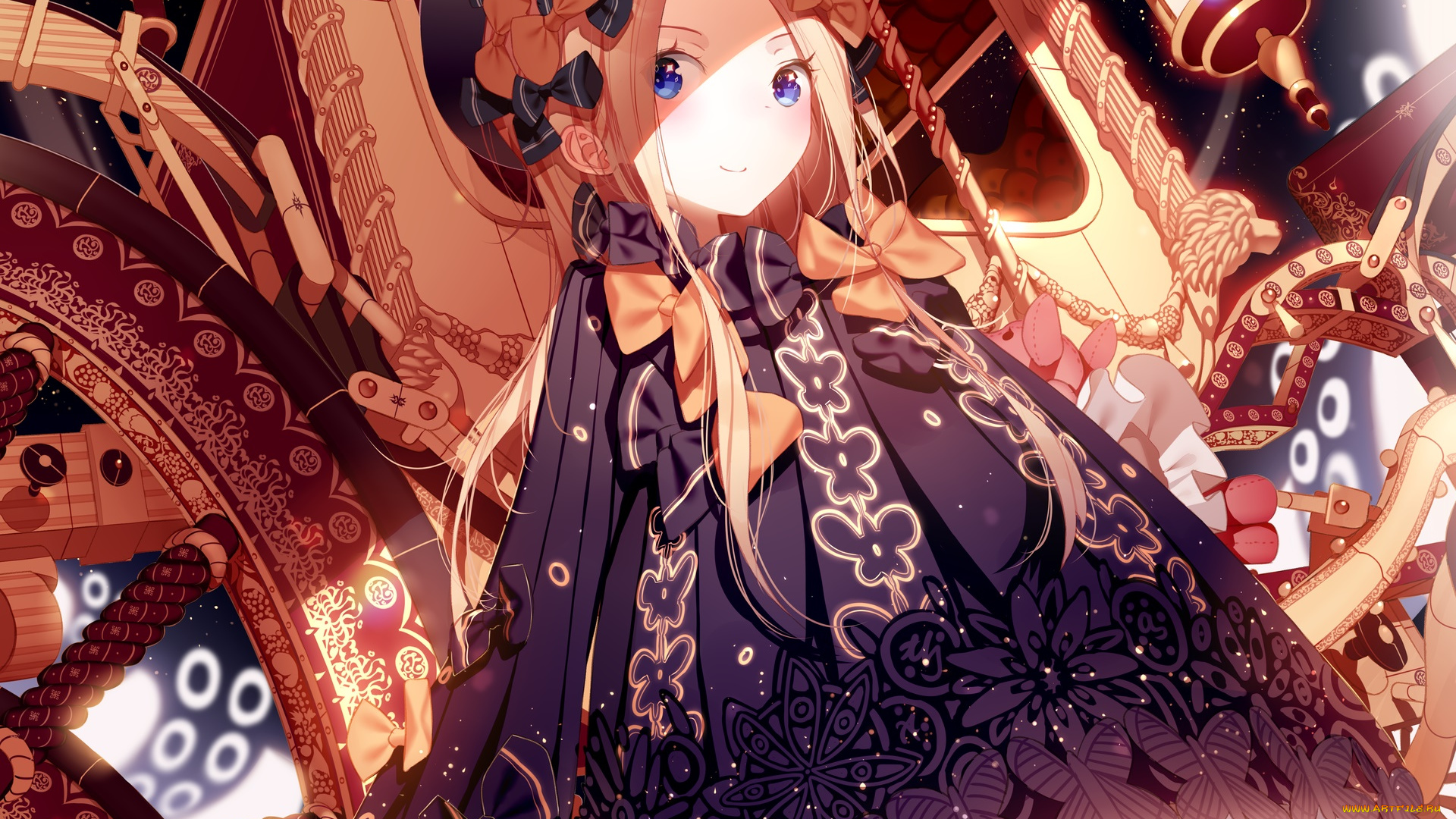 аниме, fate, stay, night, взгляд, фон, девушка