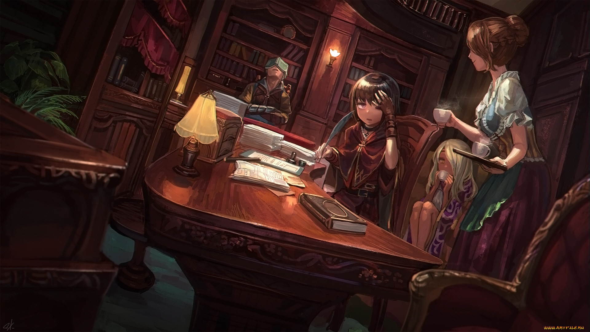 аниме, город, , улицы, , интерьер, , здания, девушки